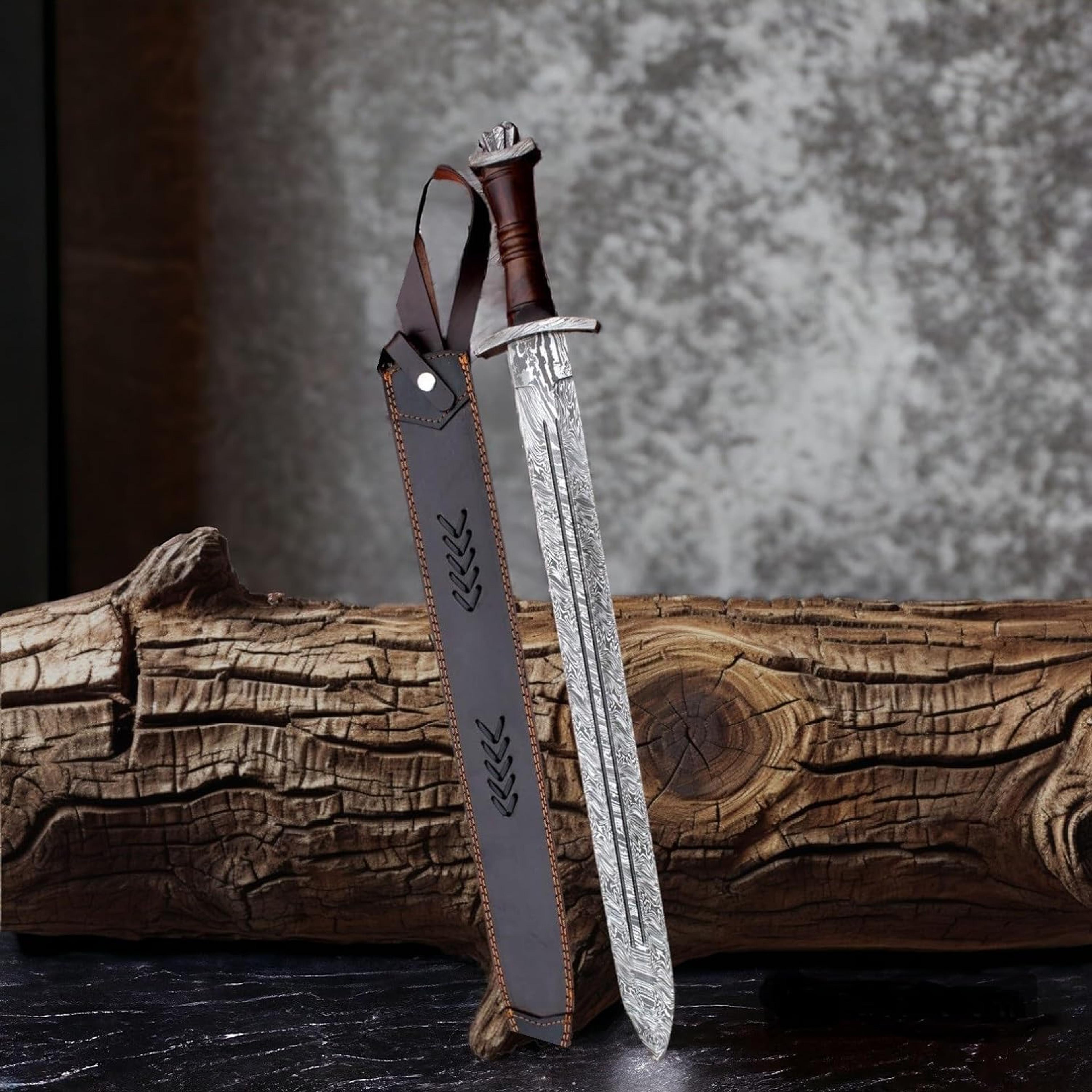 hand forged damascus steel swiss dagger viking gladius double edge sword gladiator blood grooved sword