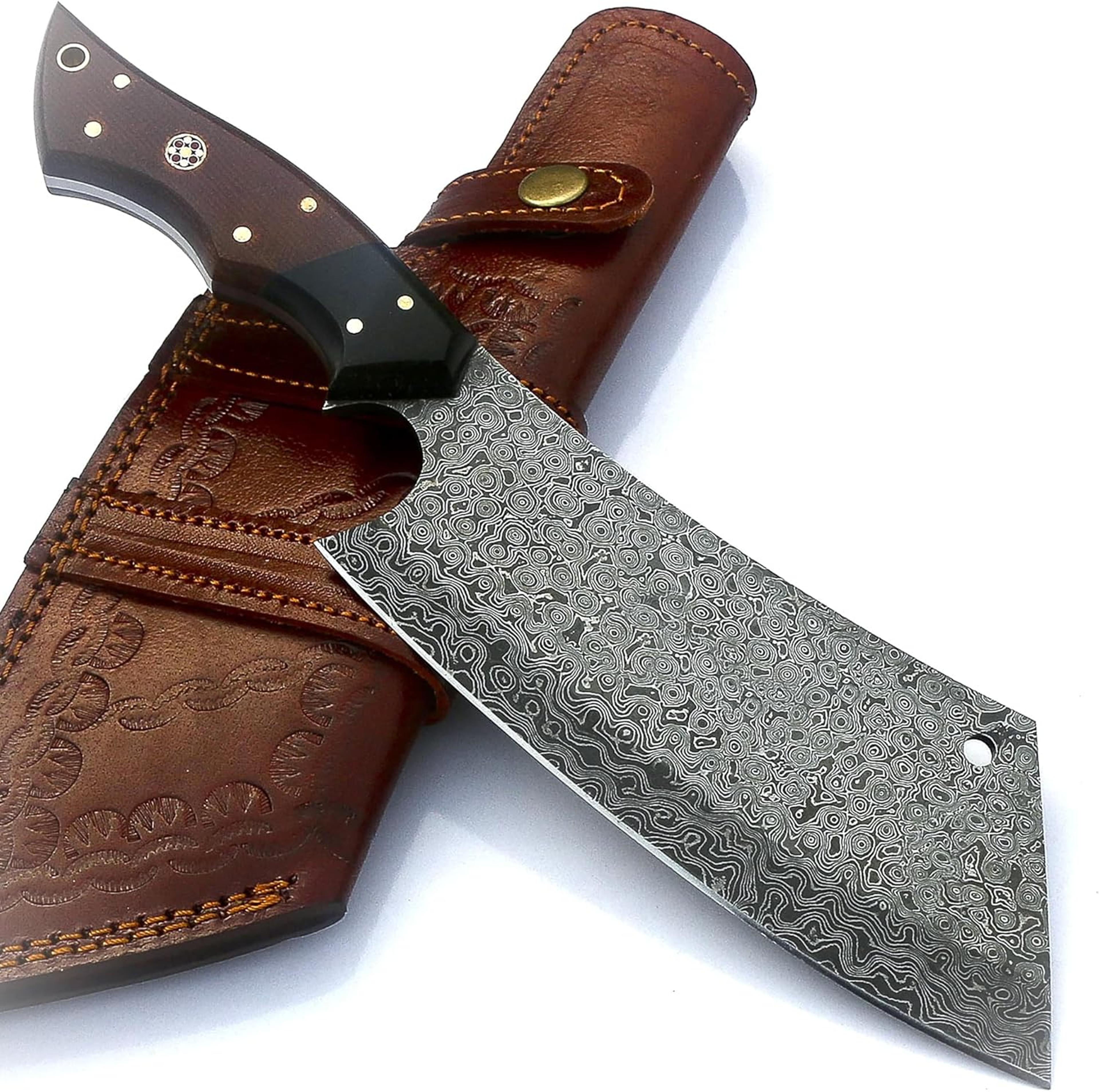 damascus cleaver knife meat cleaver butcher knife for meat cutting 12 inches handmade full tang cleaver for meat