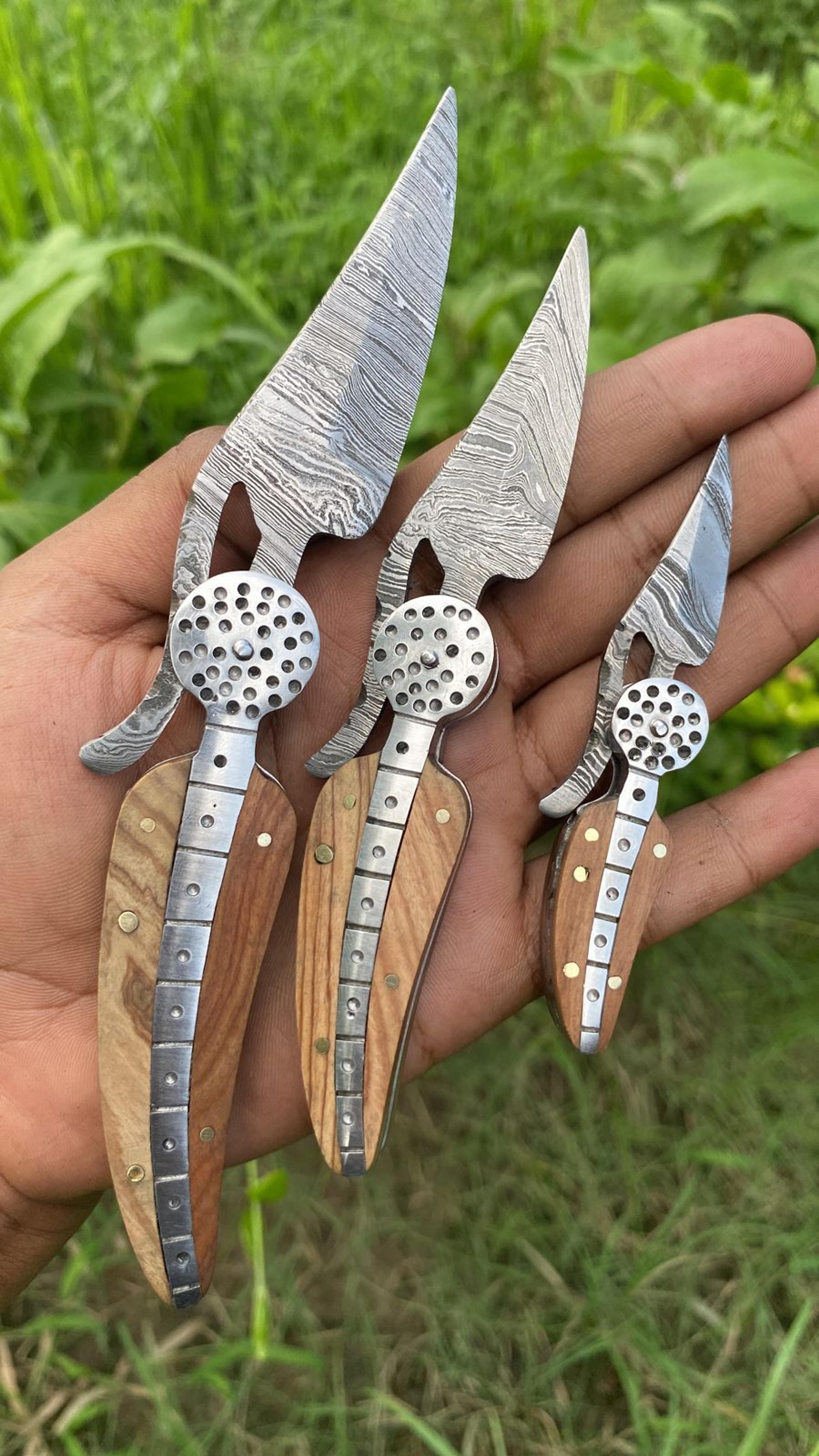 damascus pocket knife set for men folding knife with ideal for camping for camping and hiking with sheath