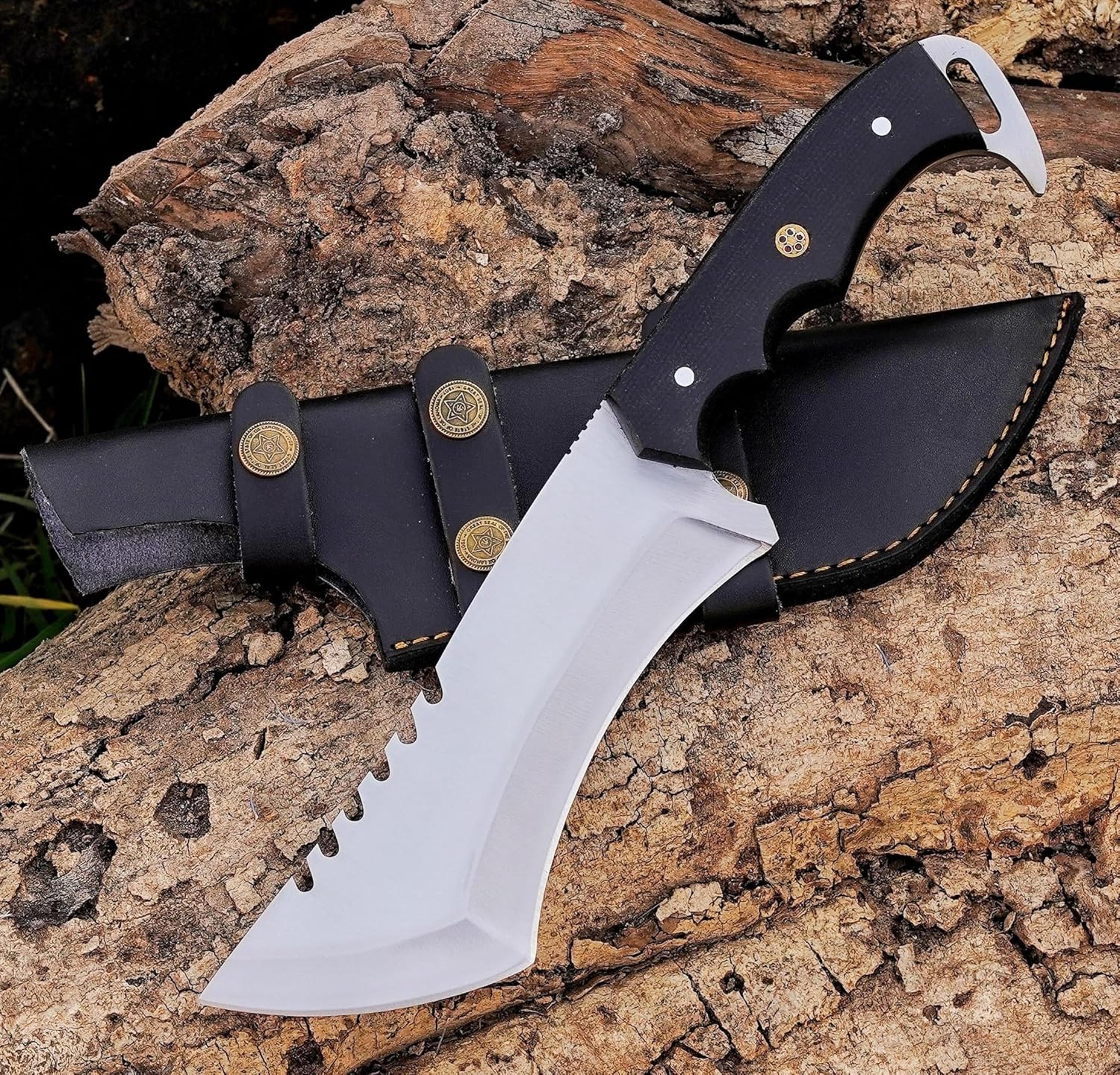 handmade tracker knife with sheath outdoor knife survival camping knife d2 steel fixed blade hunting knife