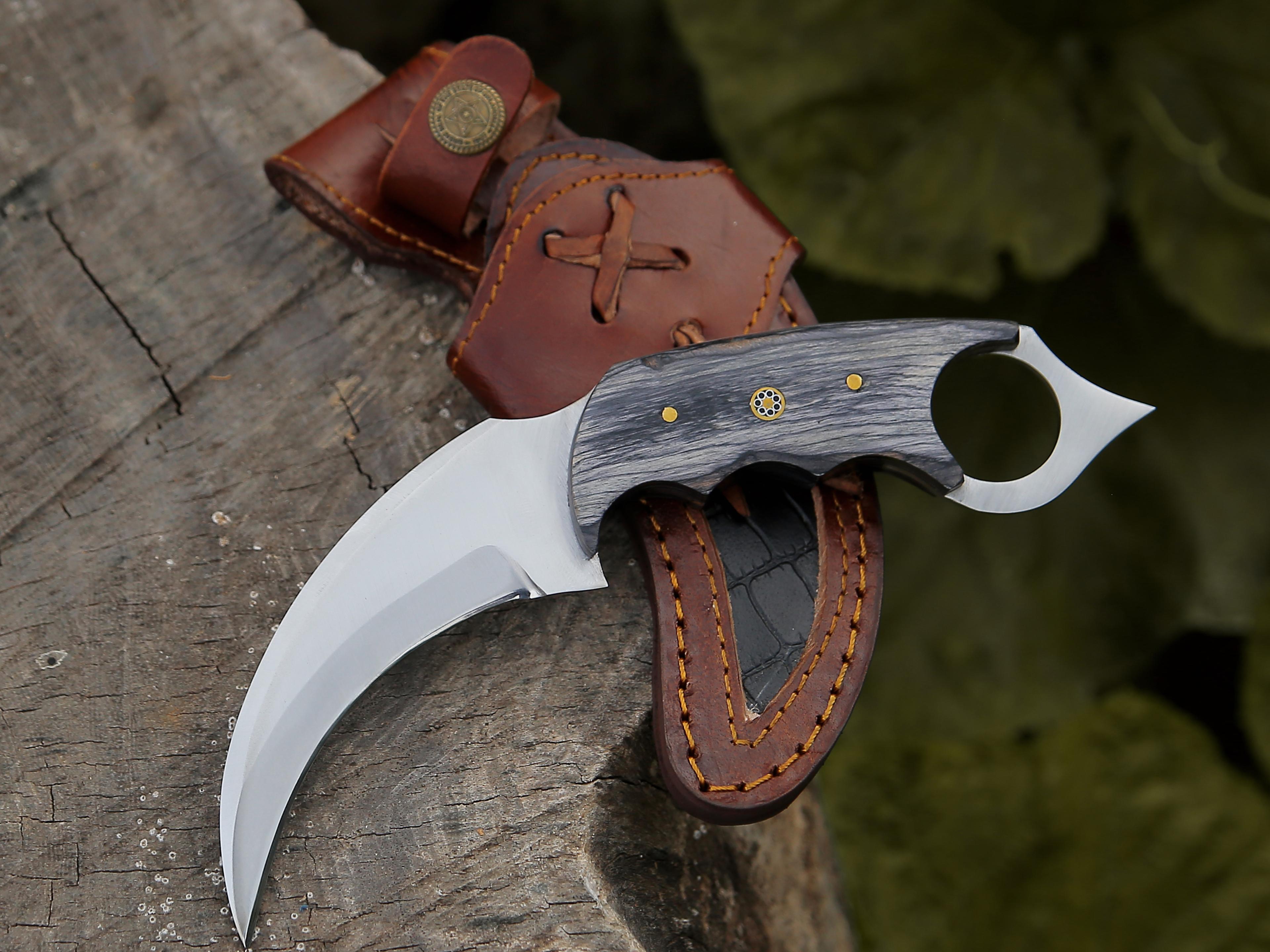 karambit knife fixed blade with sheath claw knife black handle sharp blade camping knives karambits for men
