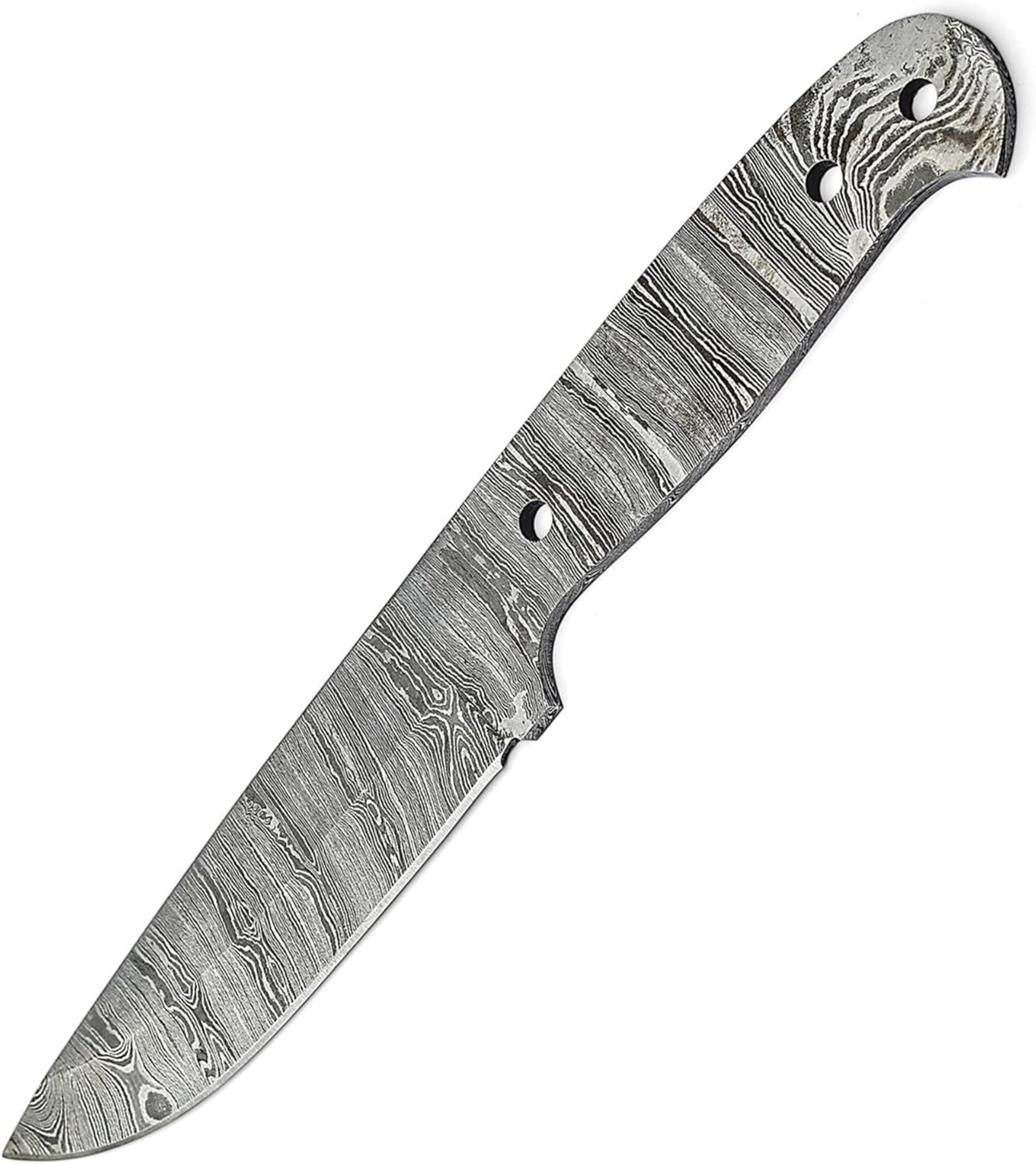 damascus steel outdoor knife blank tactical, survival, camping, knife making kit, skinner knife blank blade camping