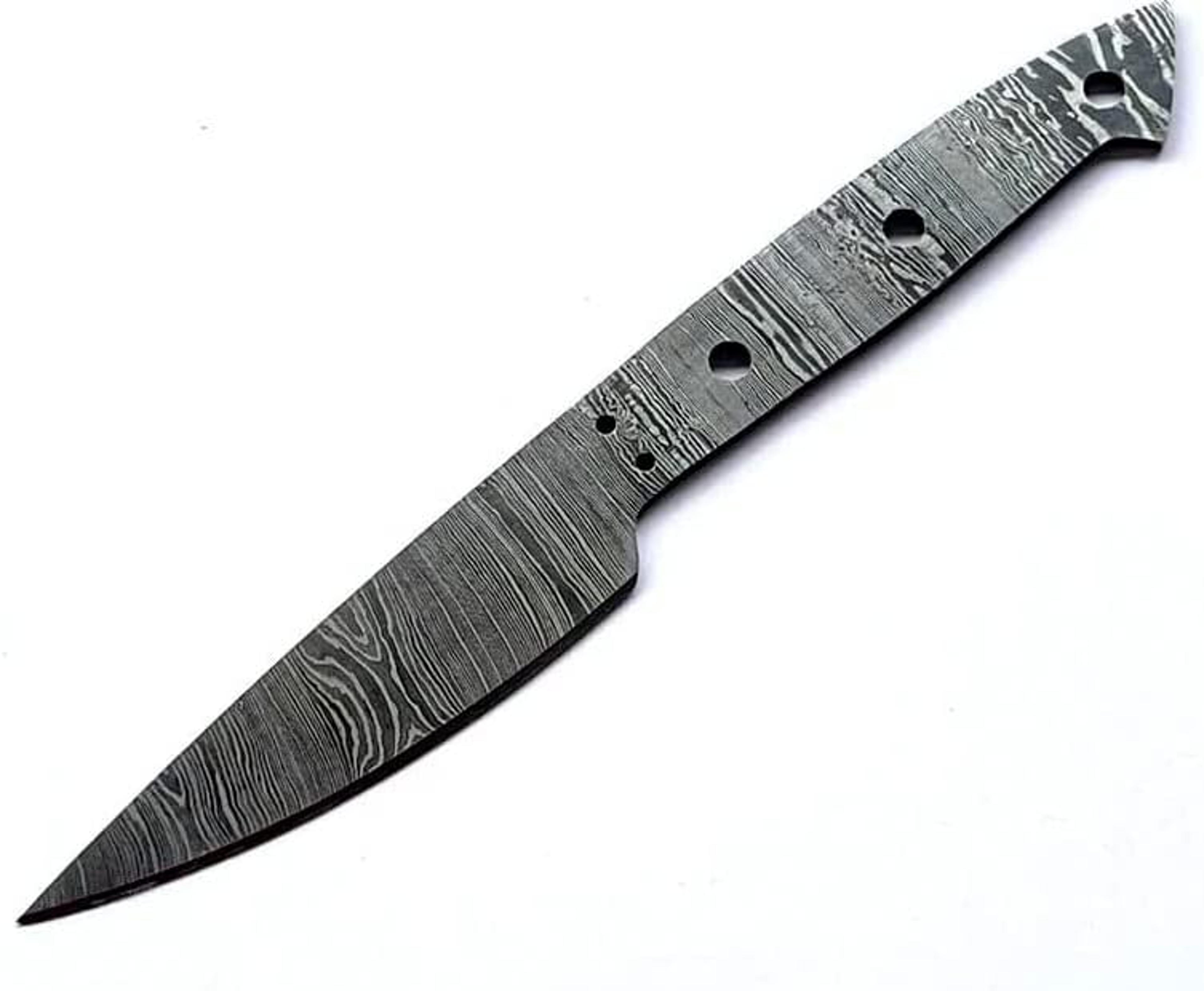 damascus steel outdoor knife blank tactical, survival, camping, knife making kit, skinner knife blank blade camping edc