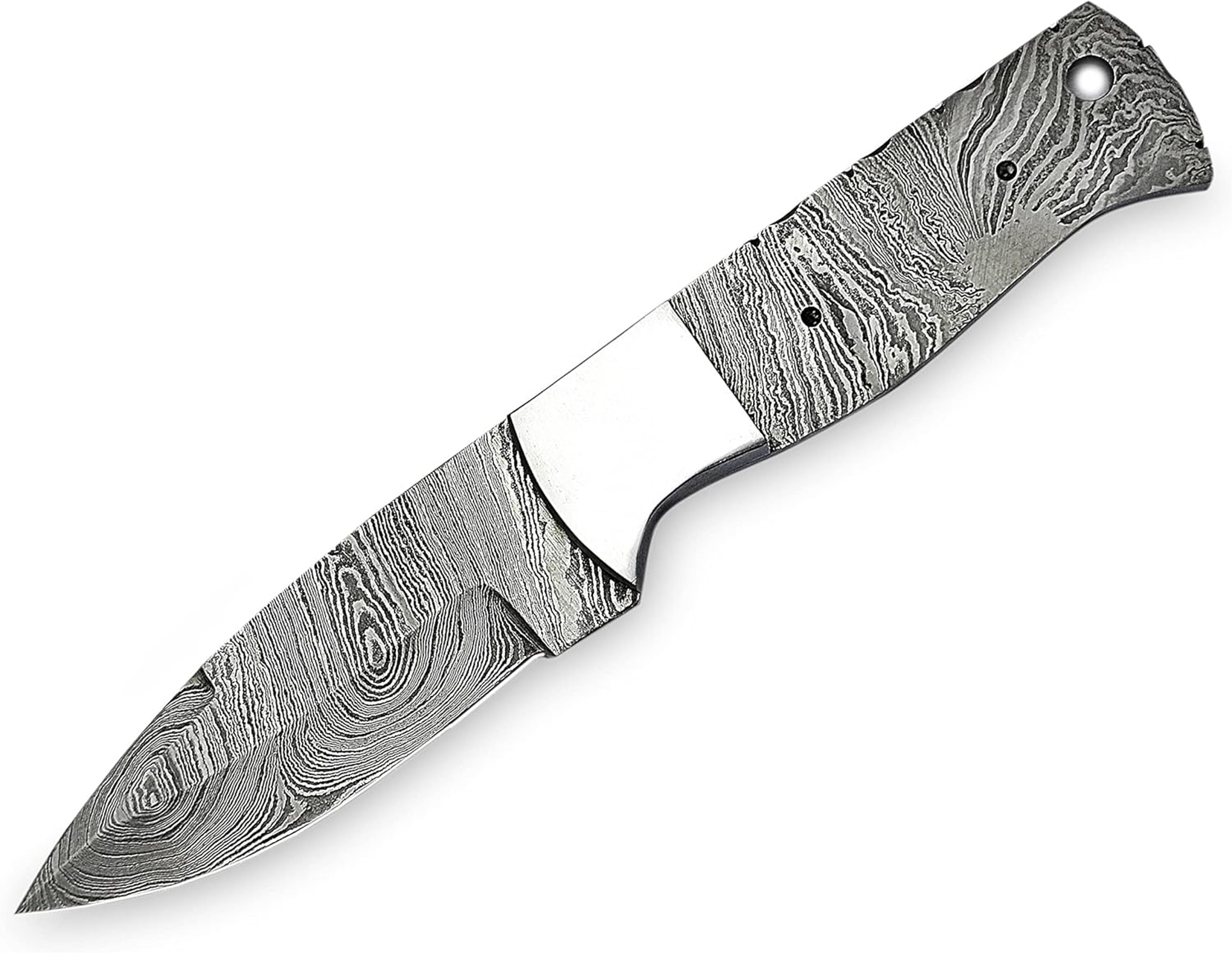 damascus steel outdoor knife blank tactical, survival, camping, knife making kit, skinner knife blank blade