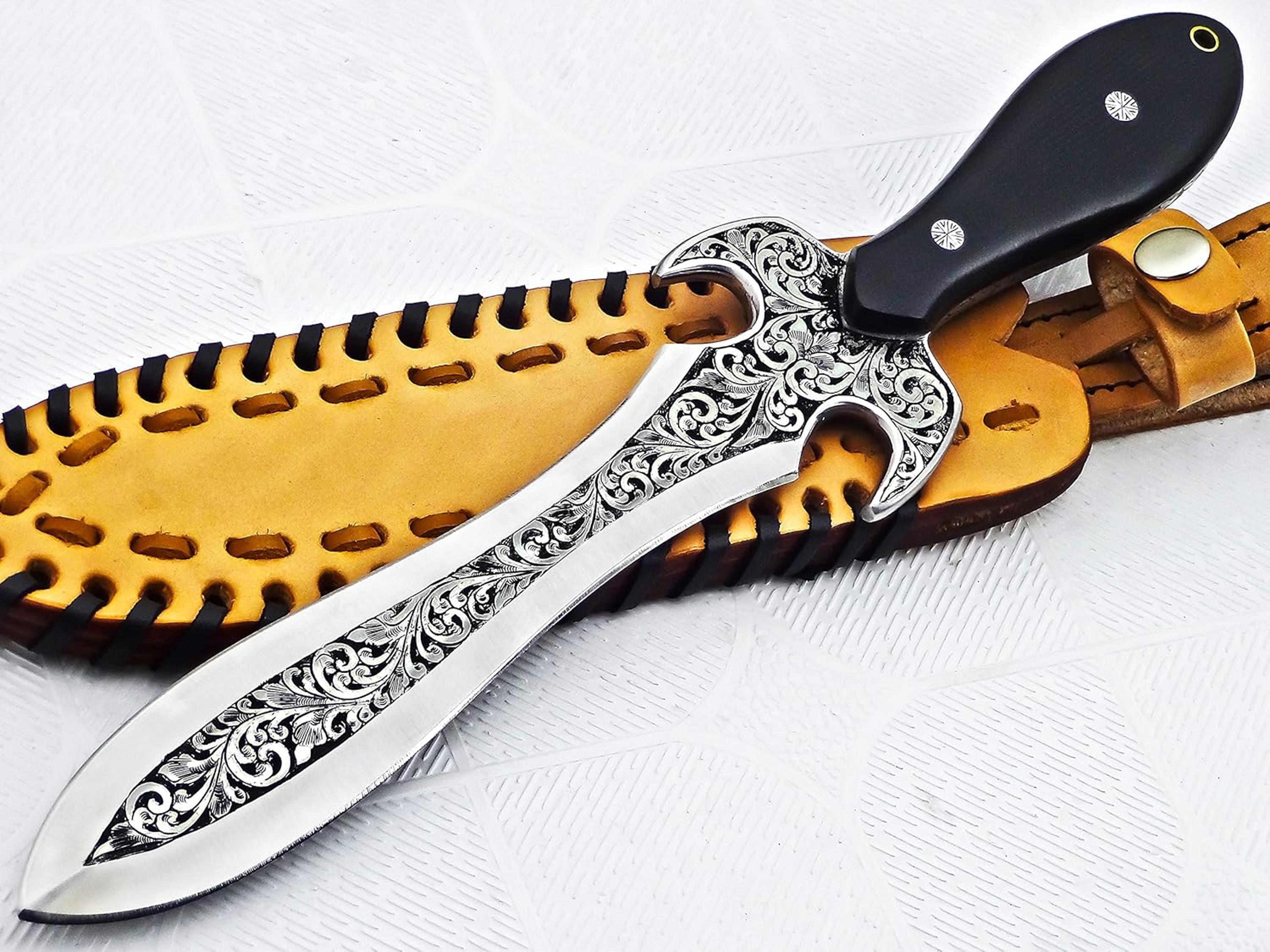 handmade d2 steel dagger knife hunting knife perfect grip with micarta handle horizontal carry knife scout carry knife