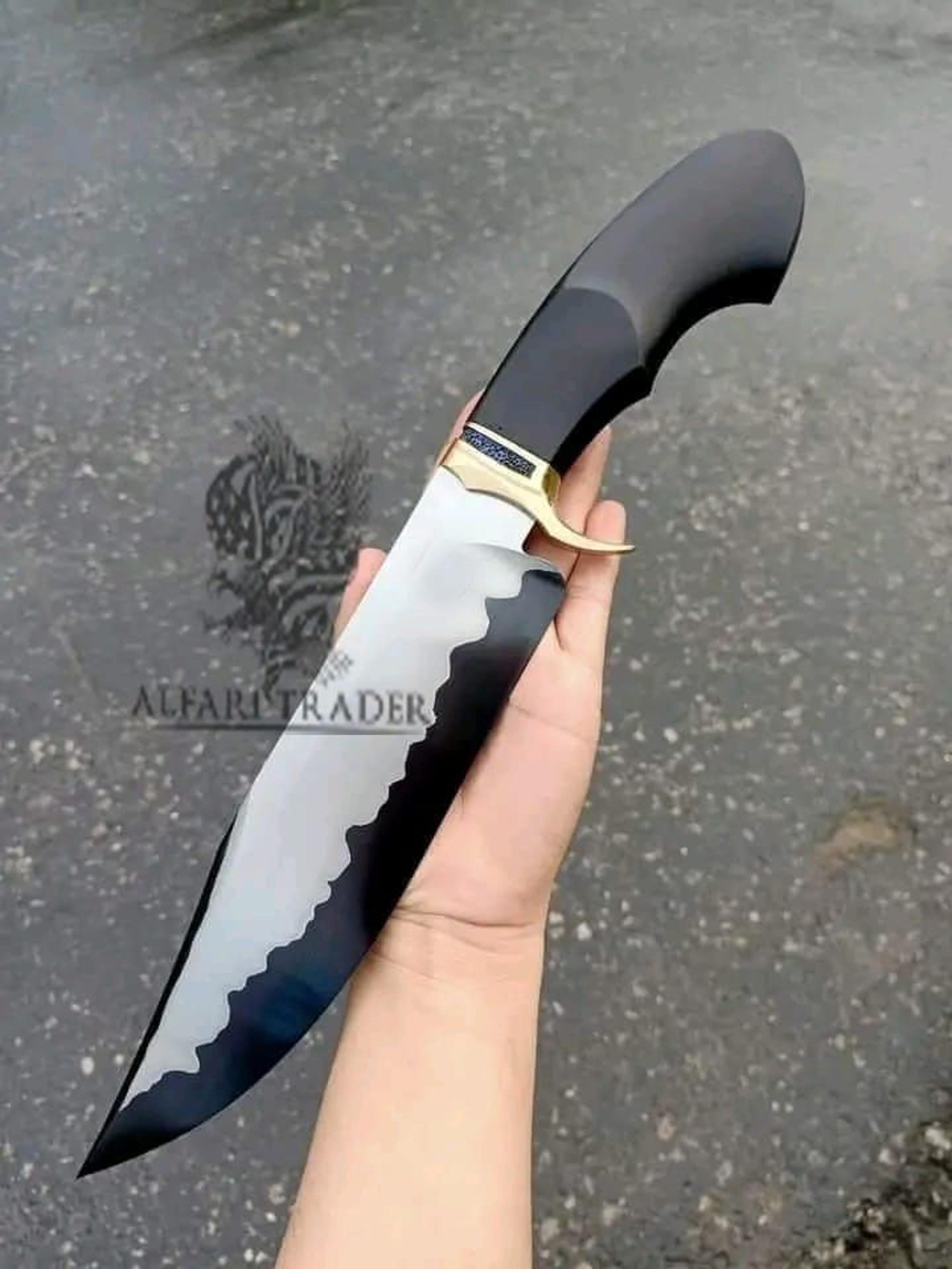 d2 bowie knife large crocodile dundee bowie knife with leather sheath fixed blade knife with sheath black handle