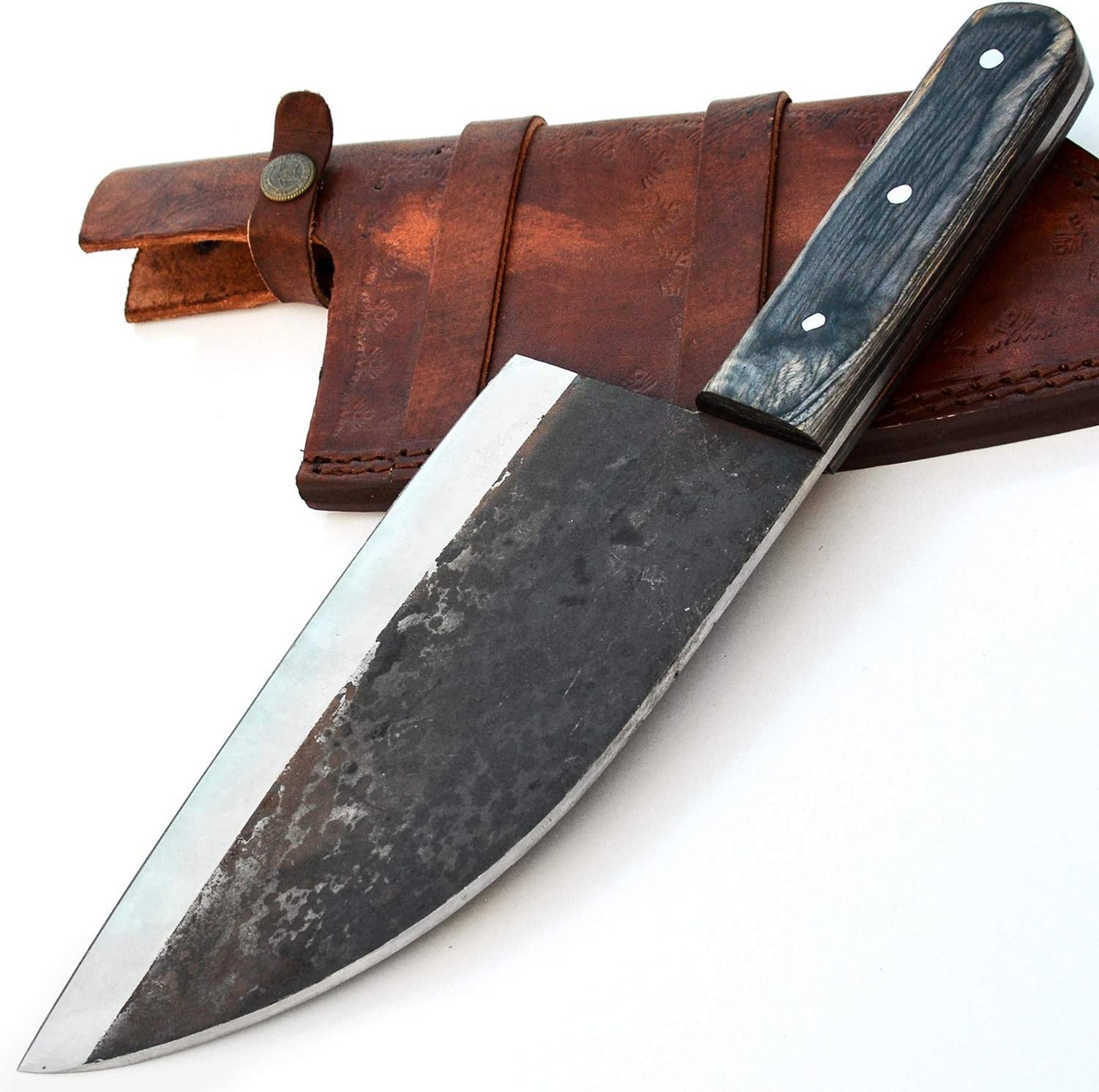 d2 cleaver fixed blade pocket knife gray handle with sheath kitchen & outdoors 12 inches cleaver chopper