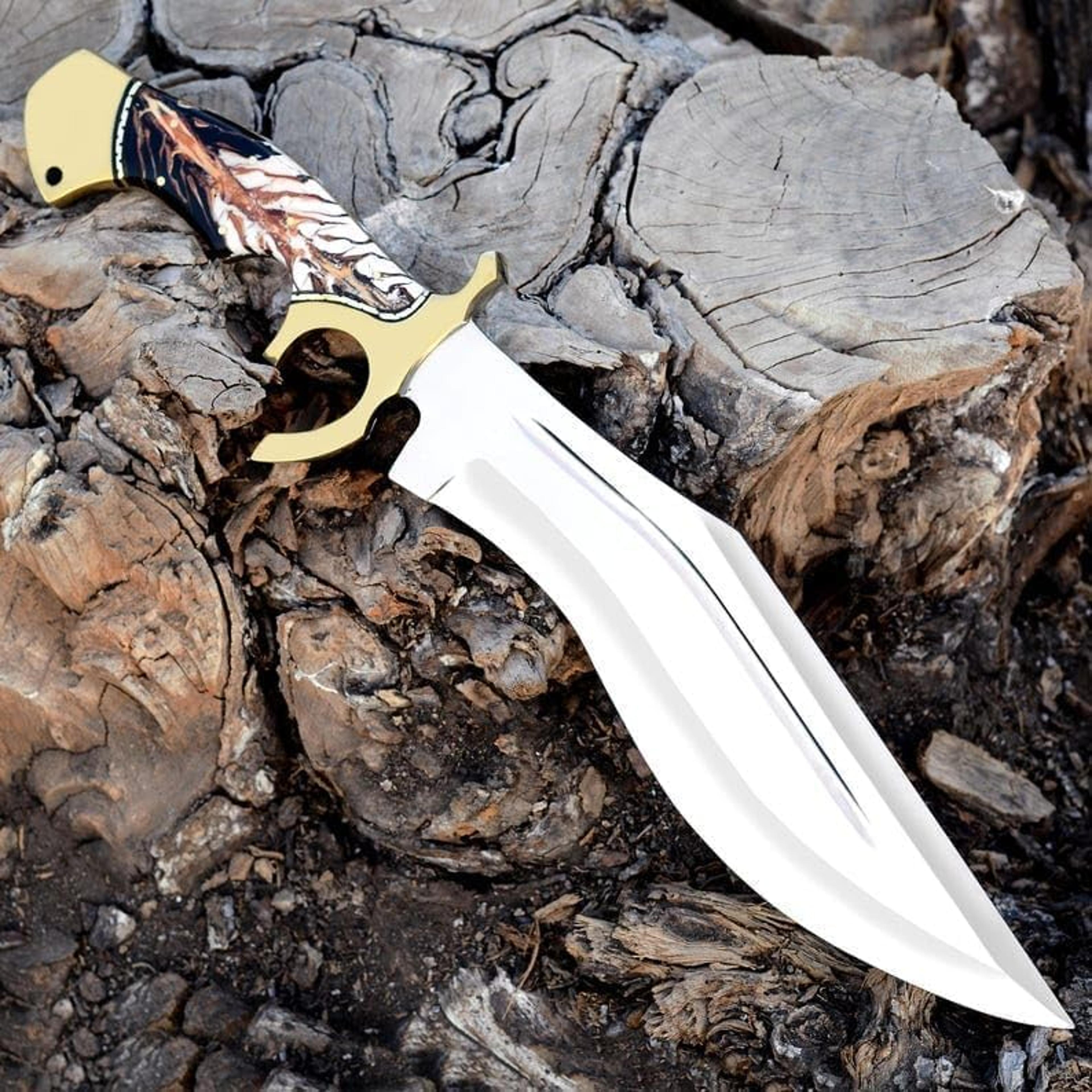 18 inches d2 bowie knife large crocodile dundee, bowie knife fixed blade hunting knife with leather sheath