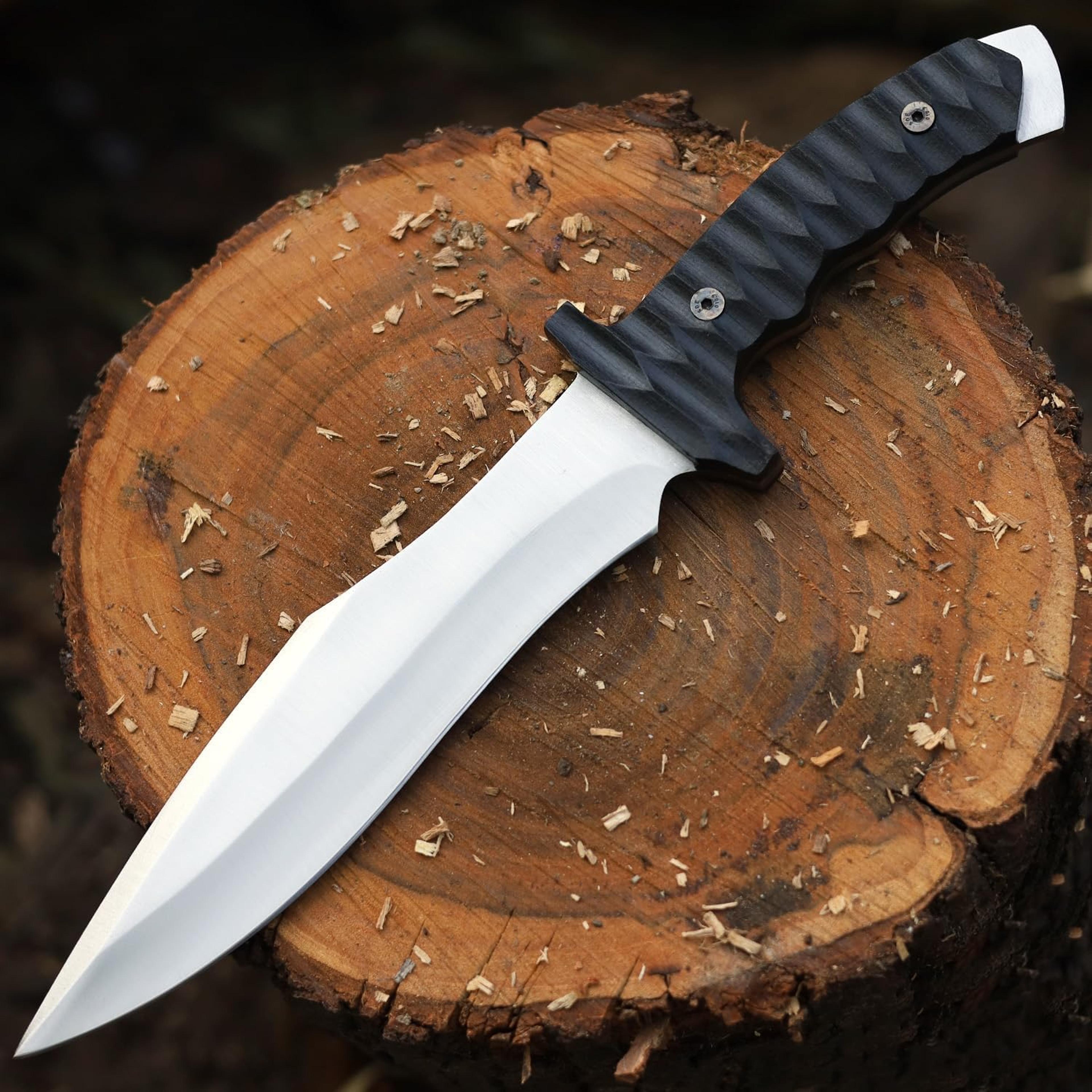 14 inches d2 bowie knife large crocodile dundee bowie knife fixed blade hunting knife with sheath for camping