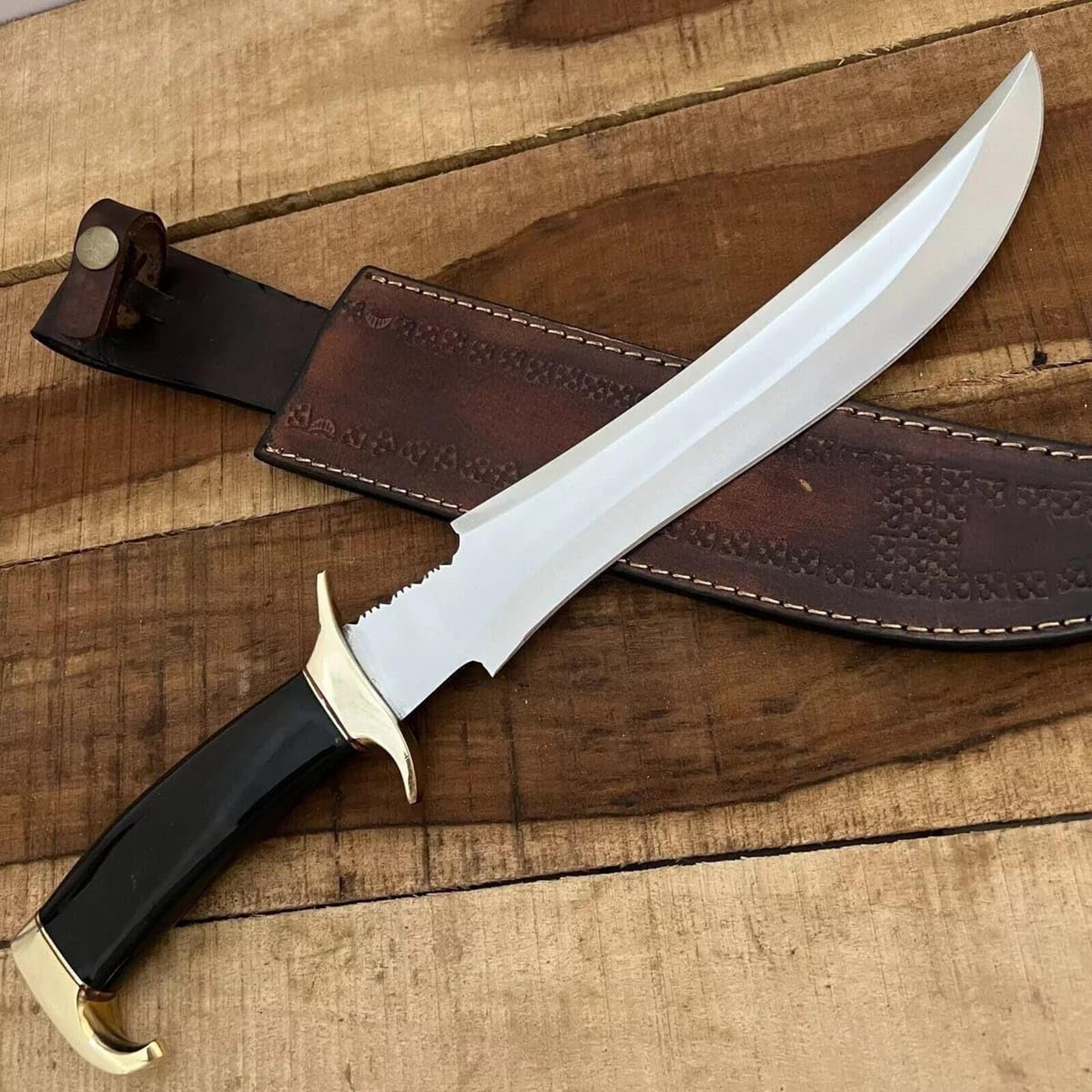 18 inches d2 bowie knife large crocodile dundee bowie knife , fixed blade hunting knife with sheath for camping