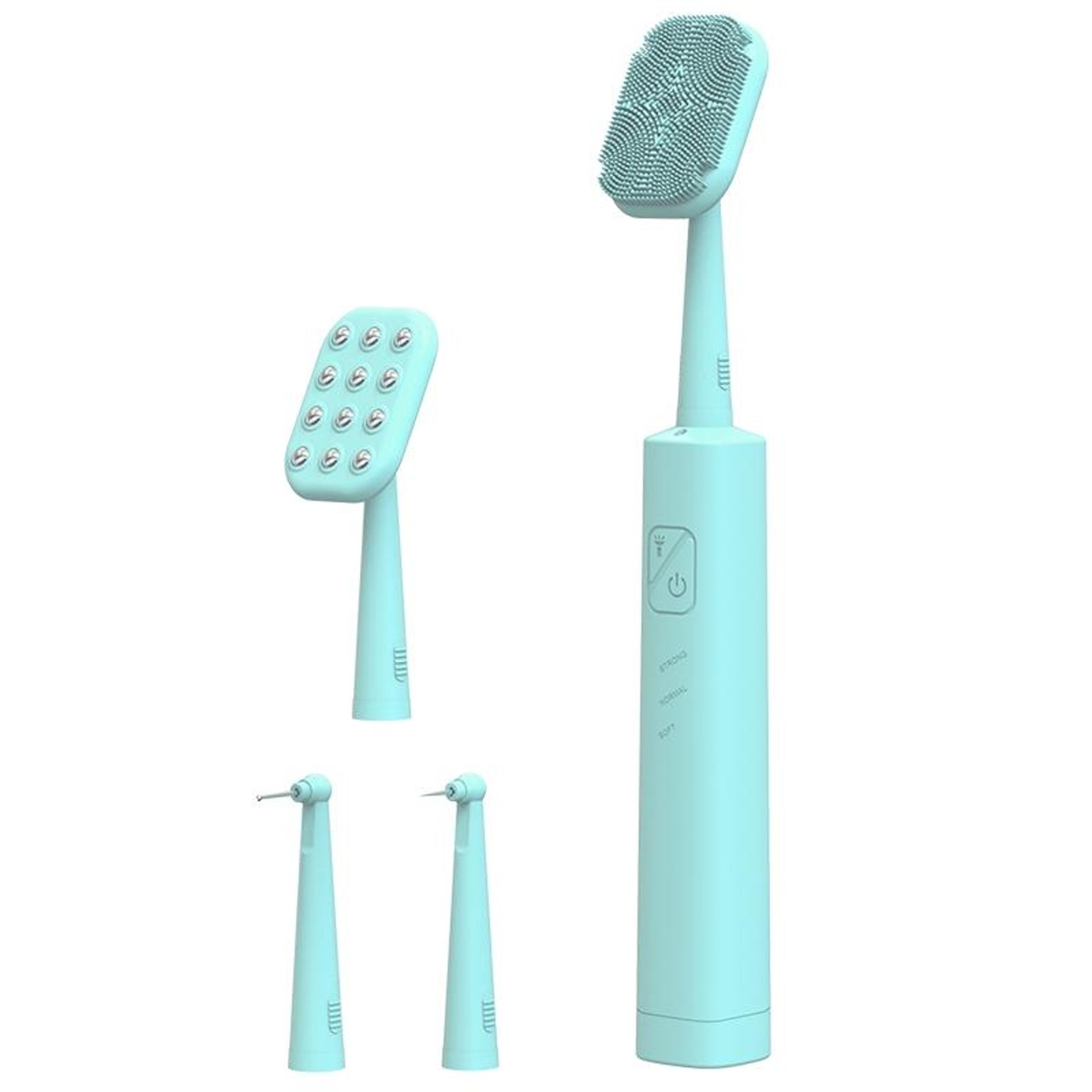 led facial cleansing brush and teeth cleaning tool for travel