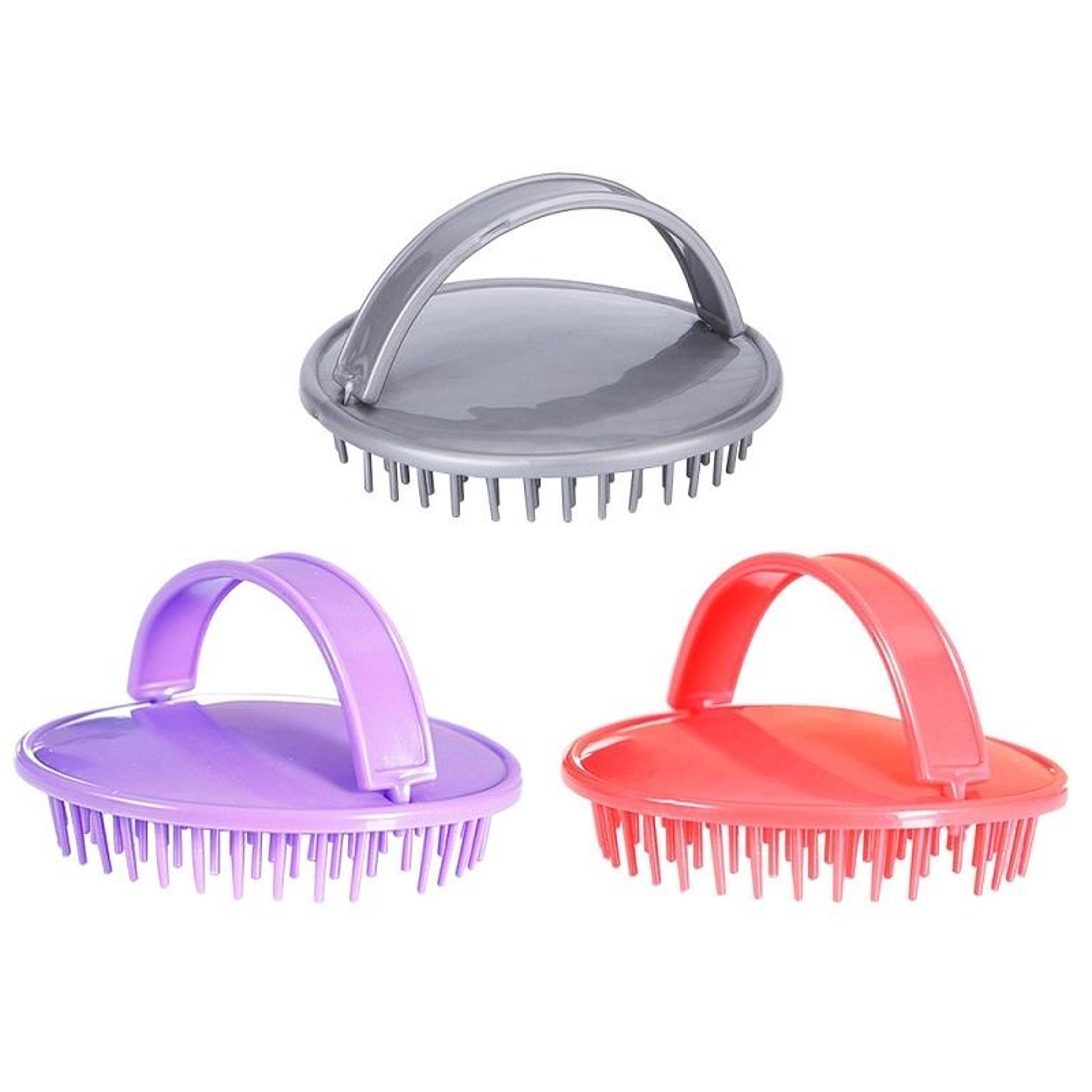 scalp massage brush and shampoo brush for scalp cleaning purple
