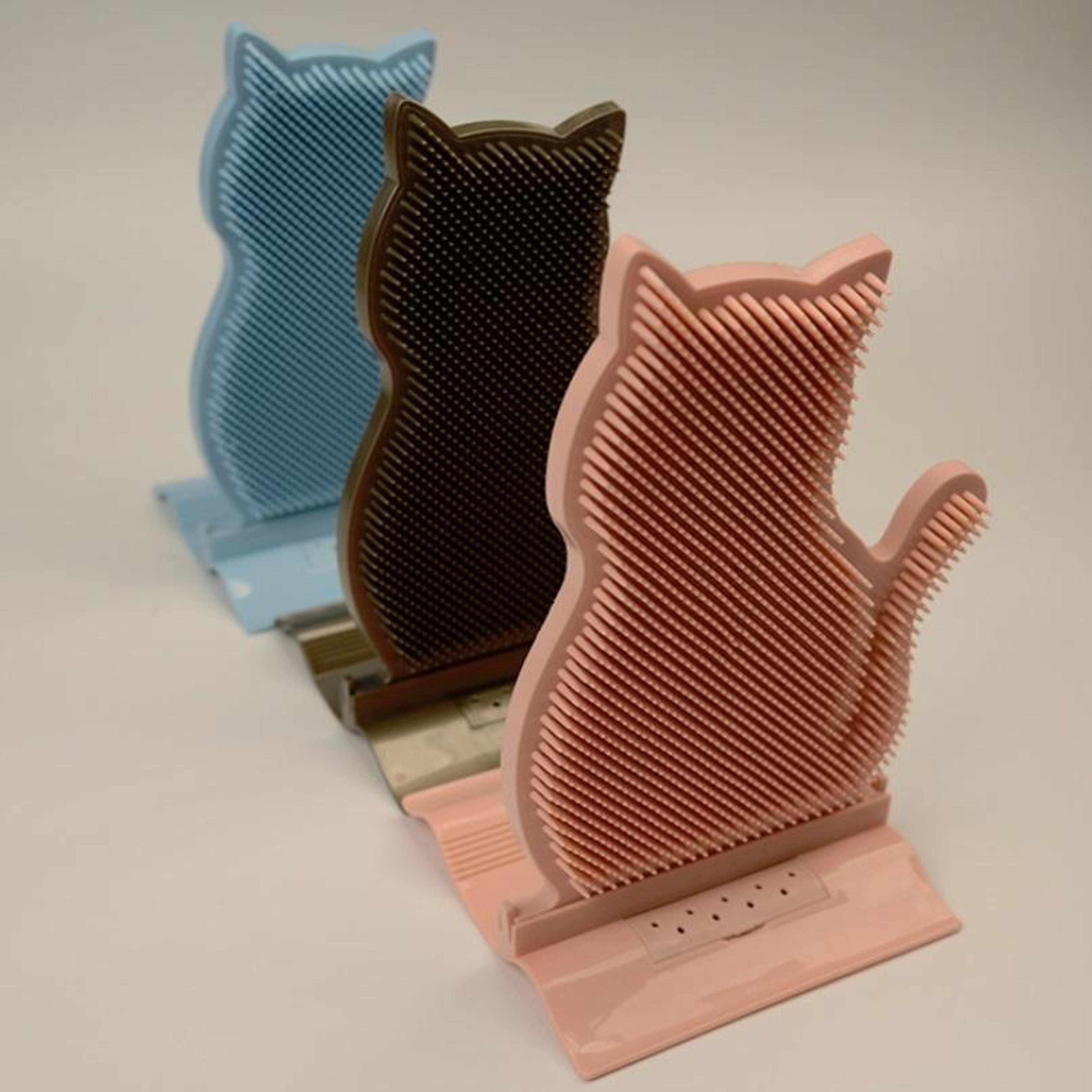 door seam cat self groomer brush for hair removal & massage