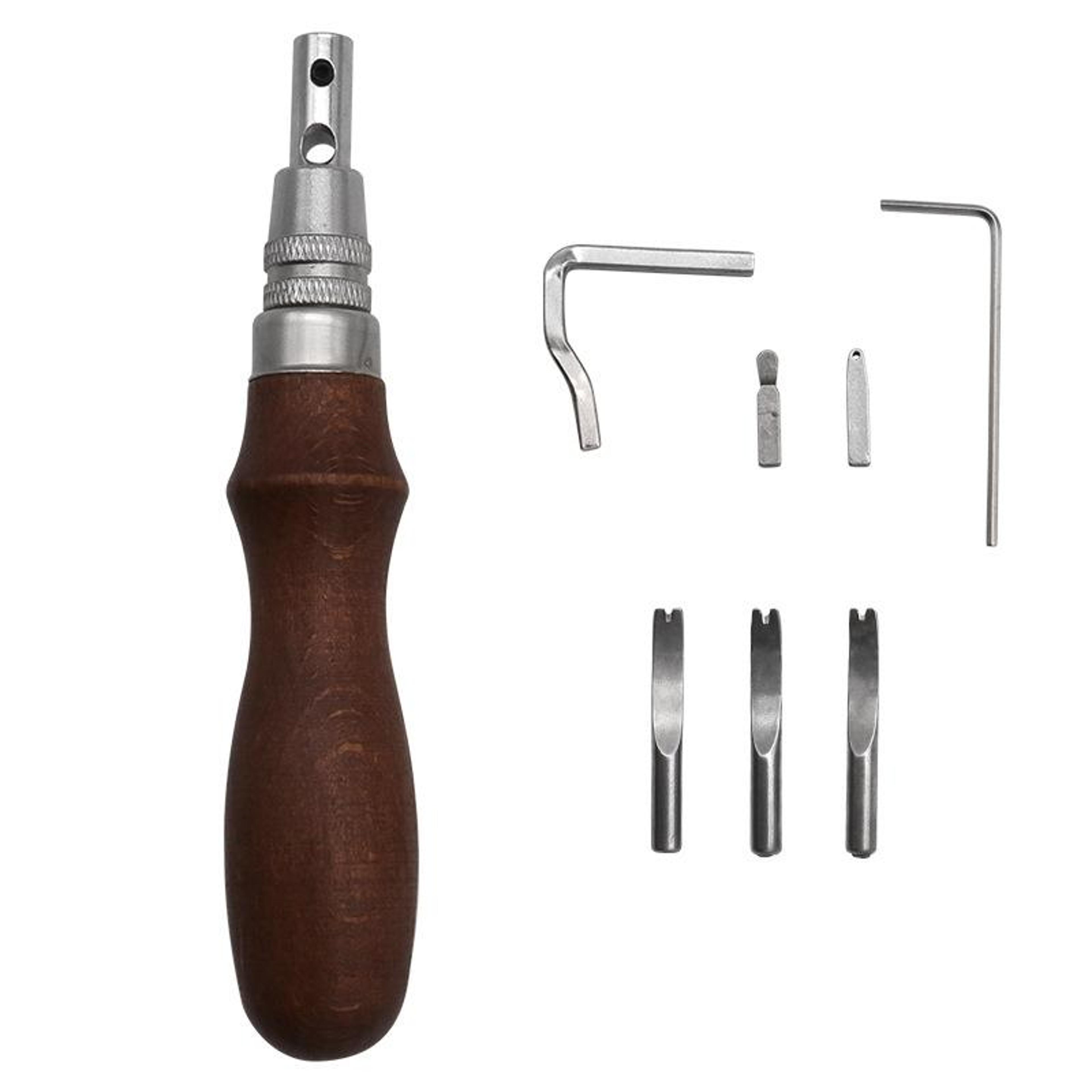 leather edge trimmer and groove cutter tool with replaceable blades