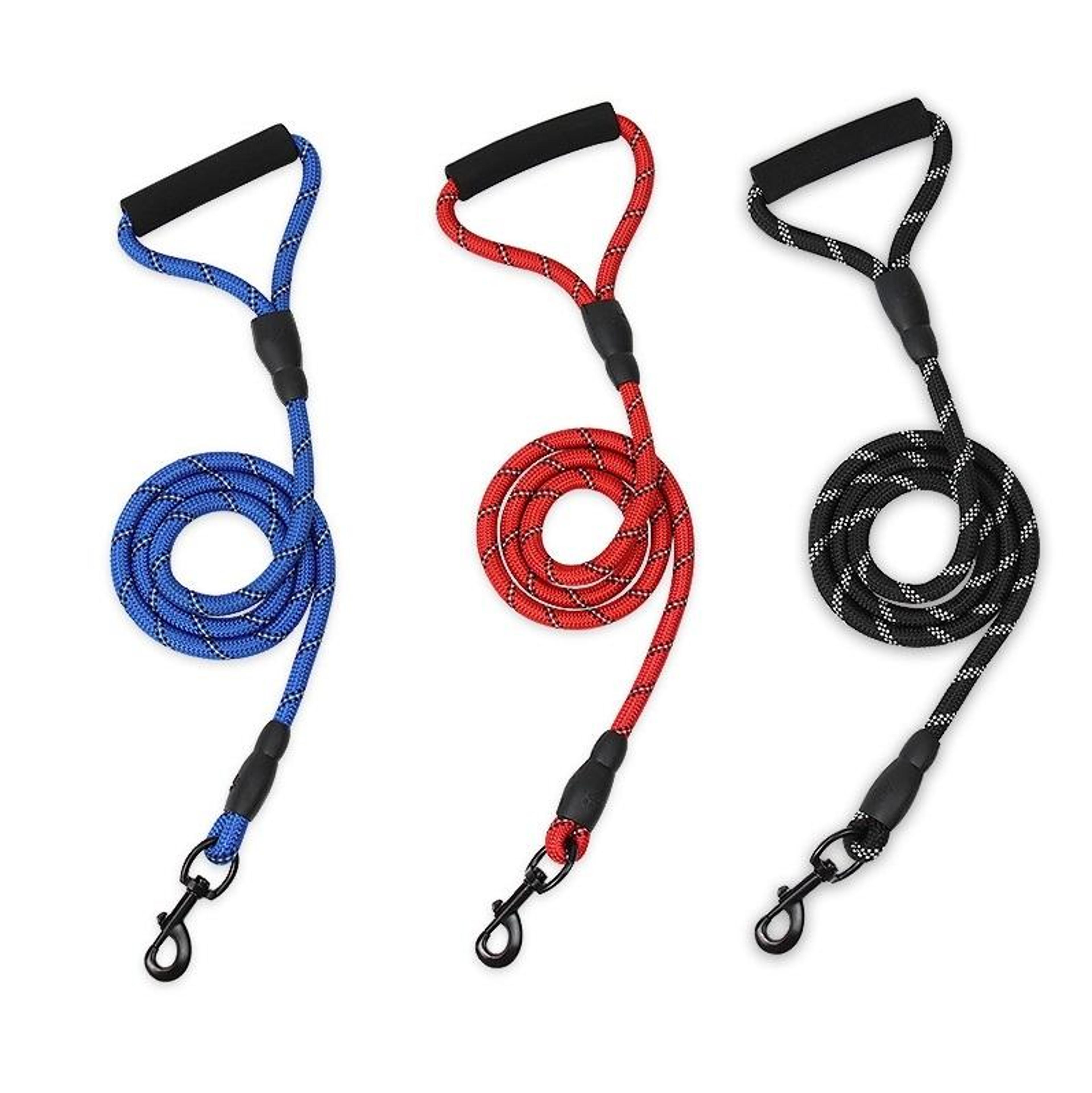reflective dog leash with padded handle for medium and large dogs