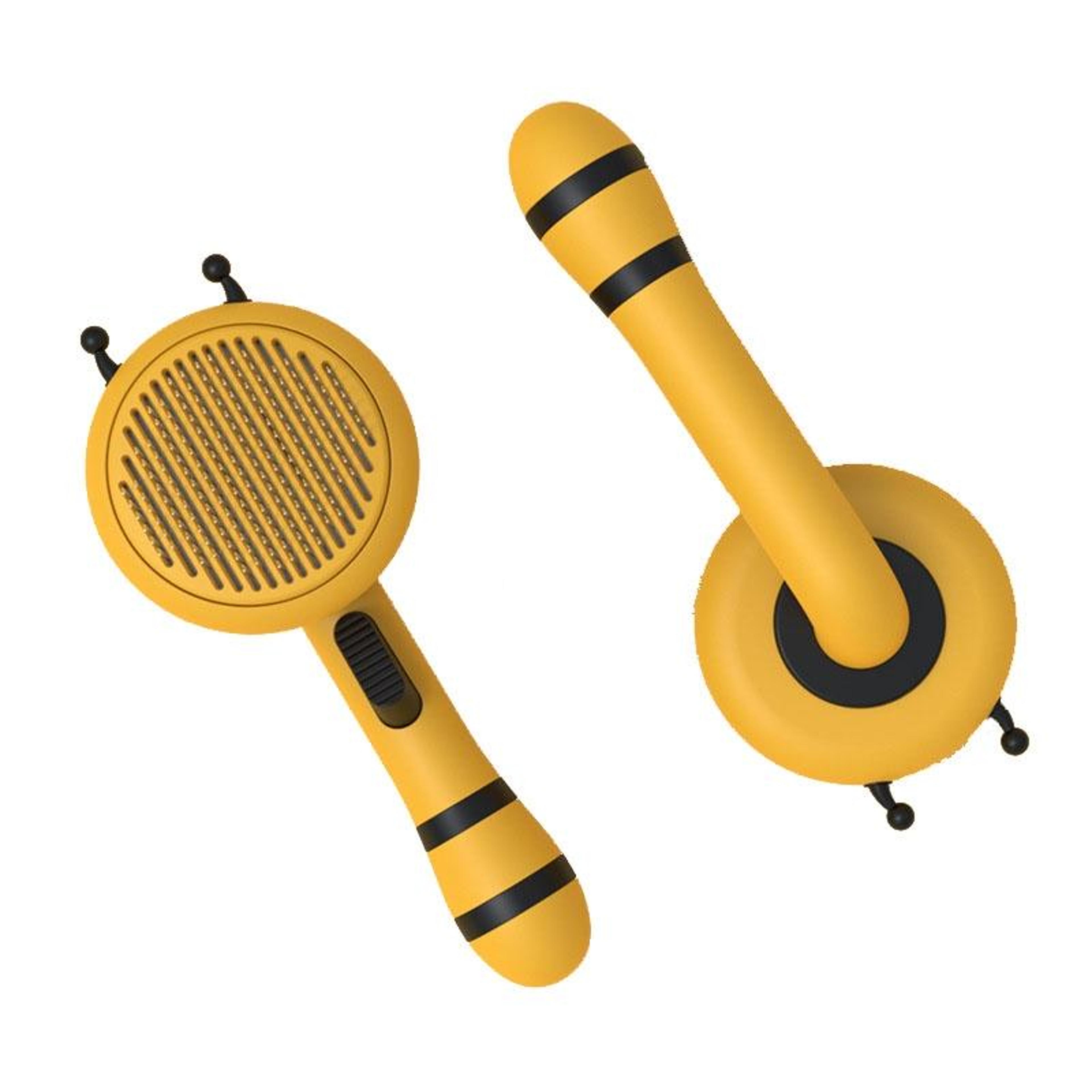 bee self cleaning cat grooming brush for pet hair removal