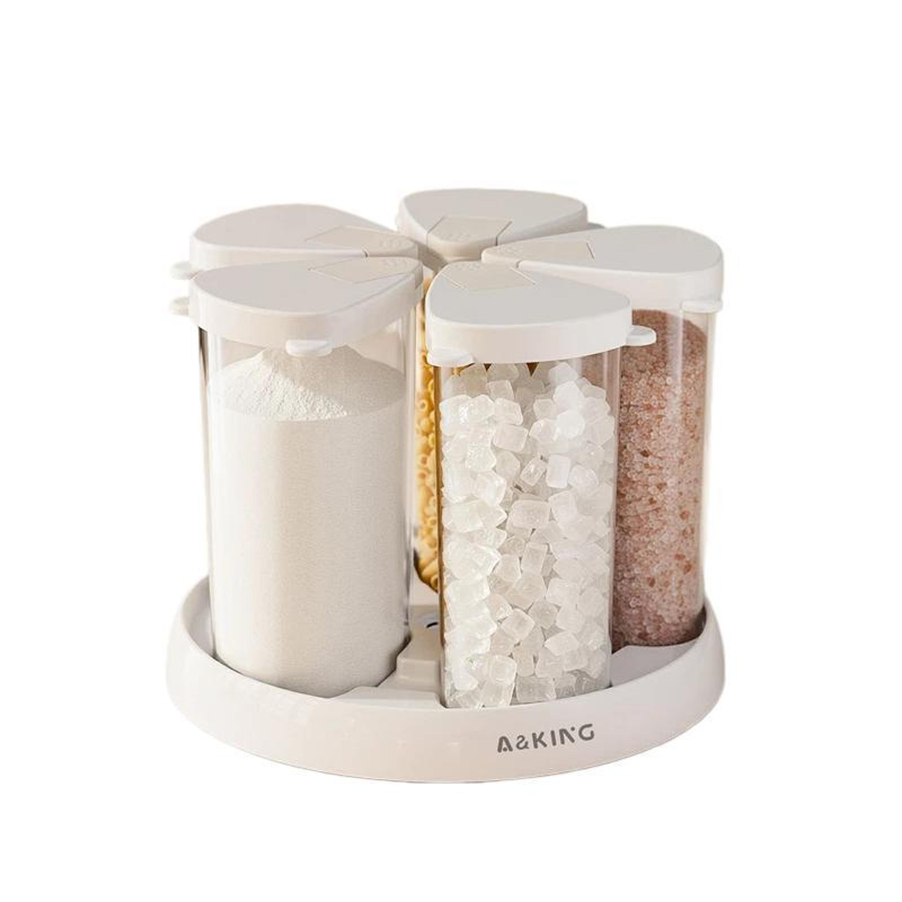rotatable moistureproof & dustproof kitchen storage container for cereal, coffee beans, and more