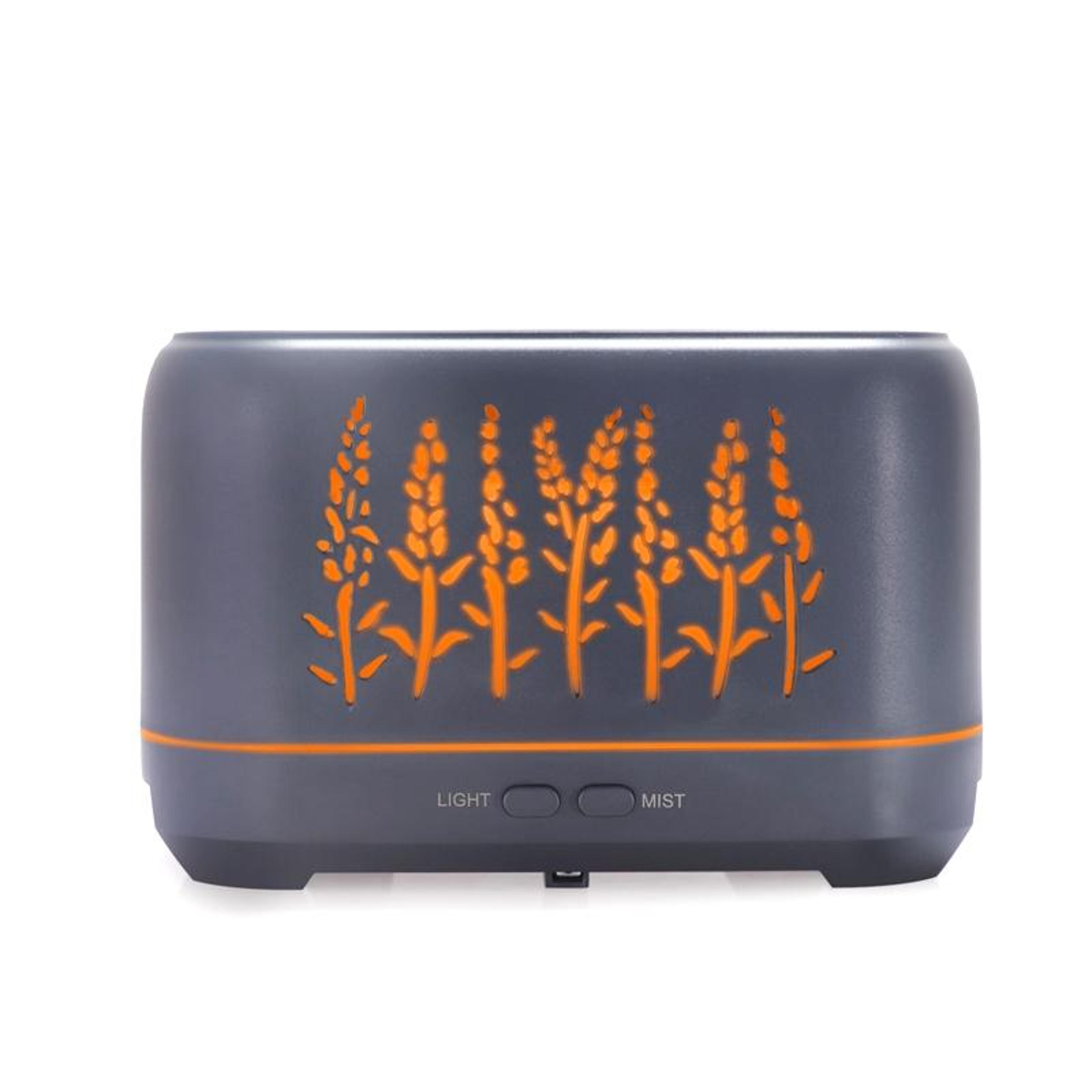wood grain hollow flame usb aromatherapy diffuser & silent cool mist humidifier for home