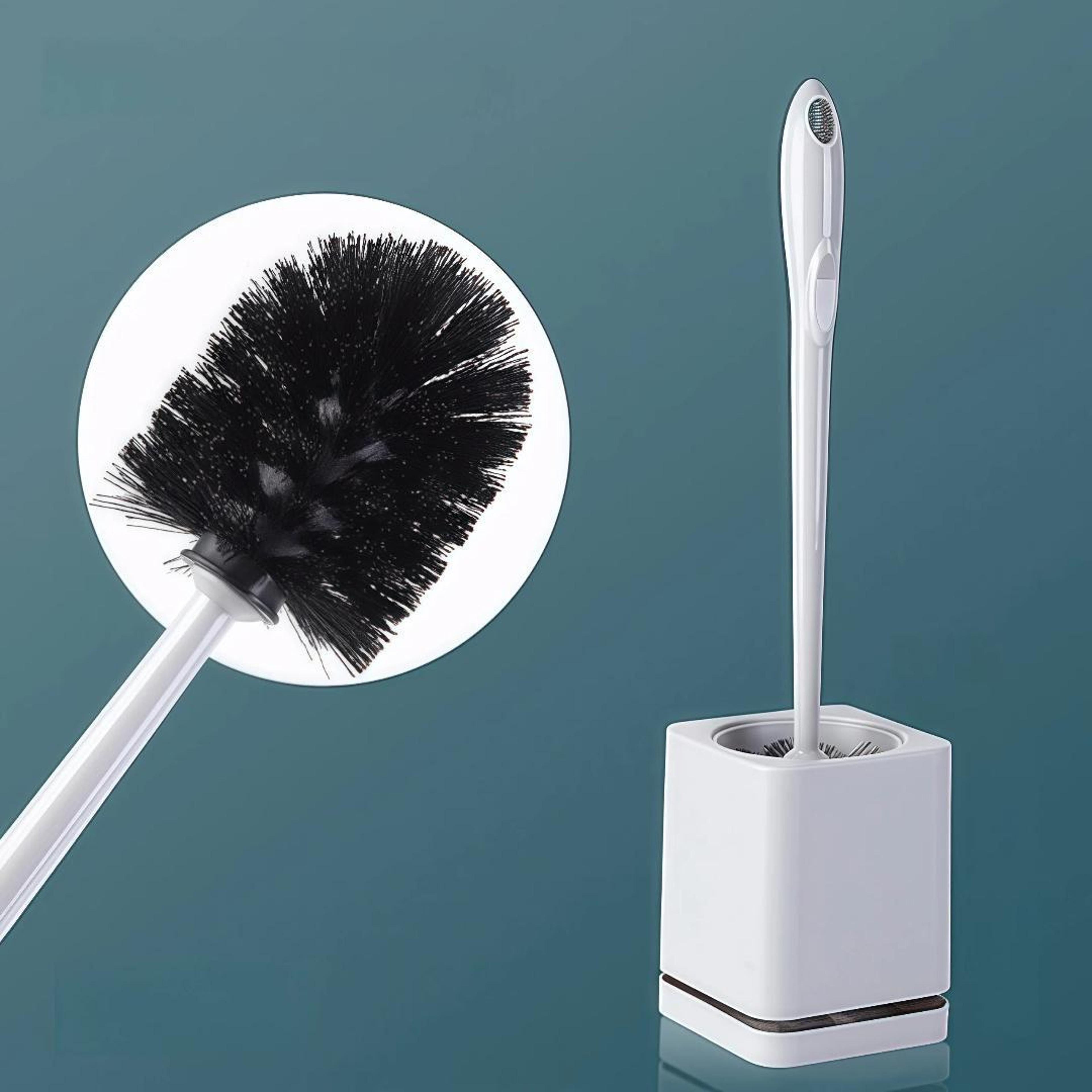 premium toilet brush & holder set with self-evaporating base wall mount or floor standing