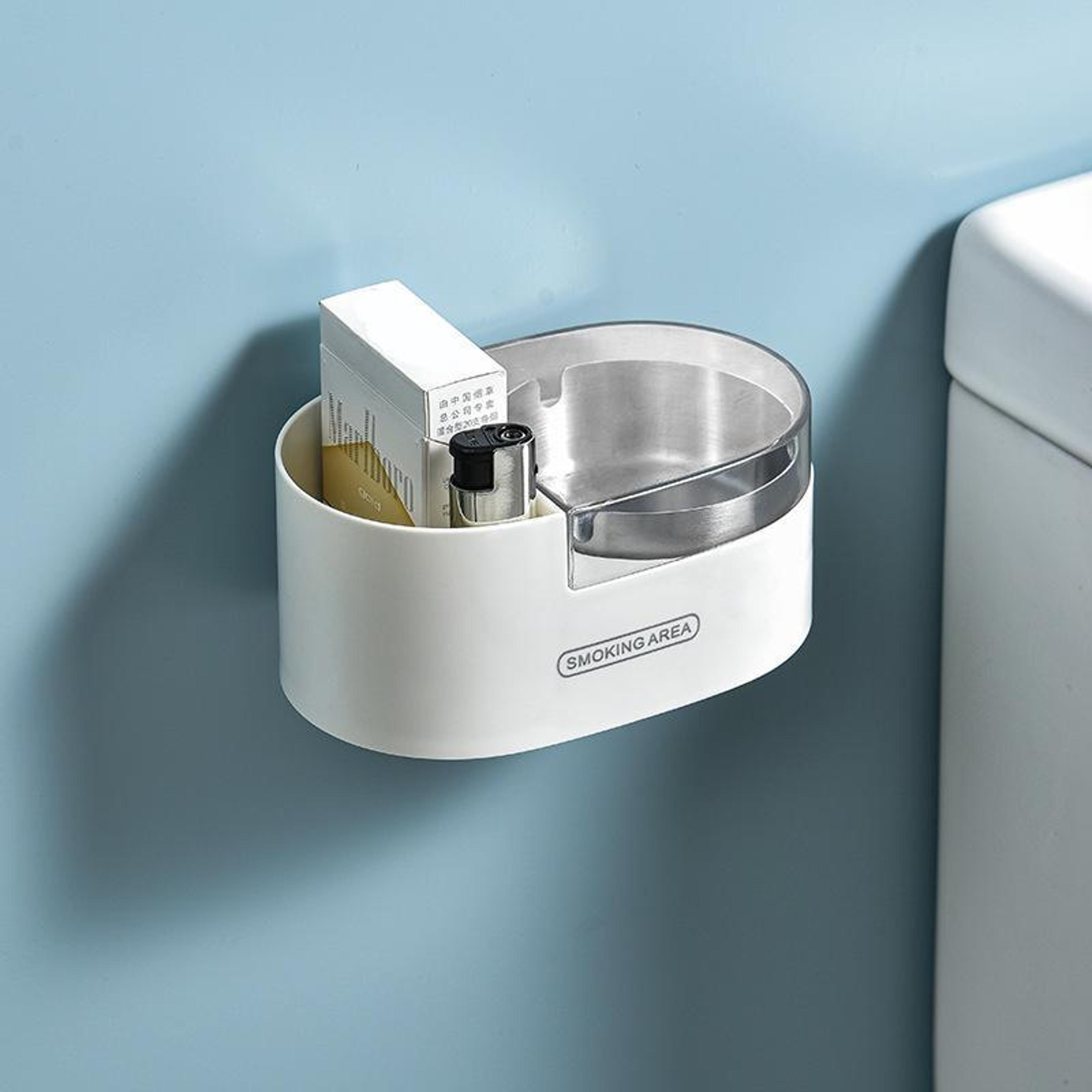 premium stainless steel wall mounted ashtray with lid space saving bathroom ash holder