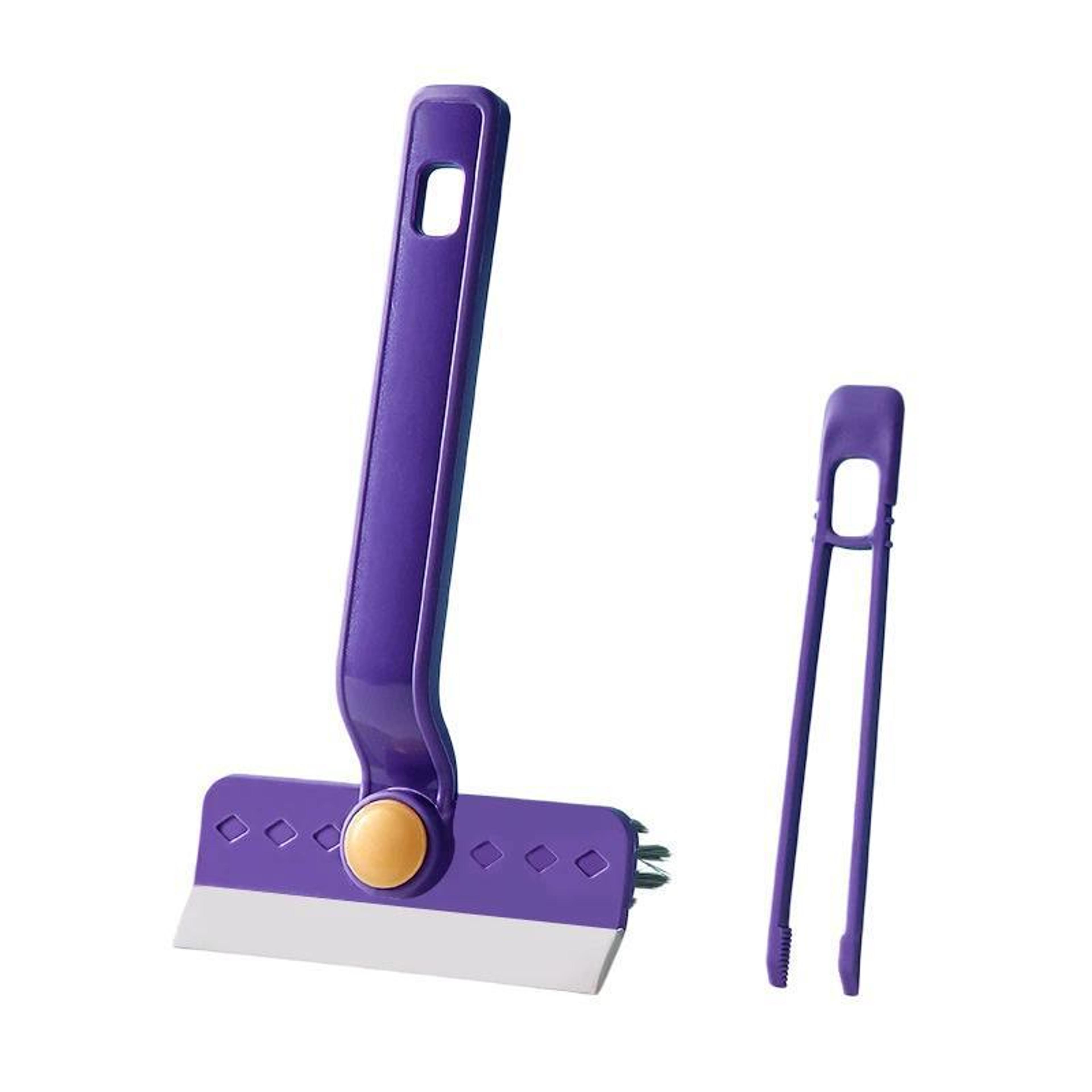 rotatable multifunctional gap cleaning brush & glass scraper for bathroom, window, and floor