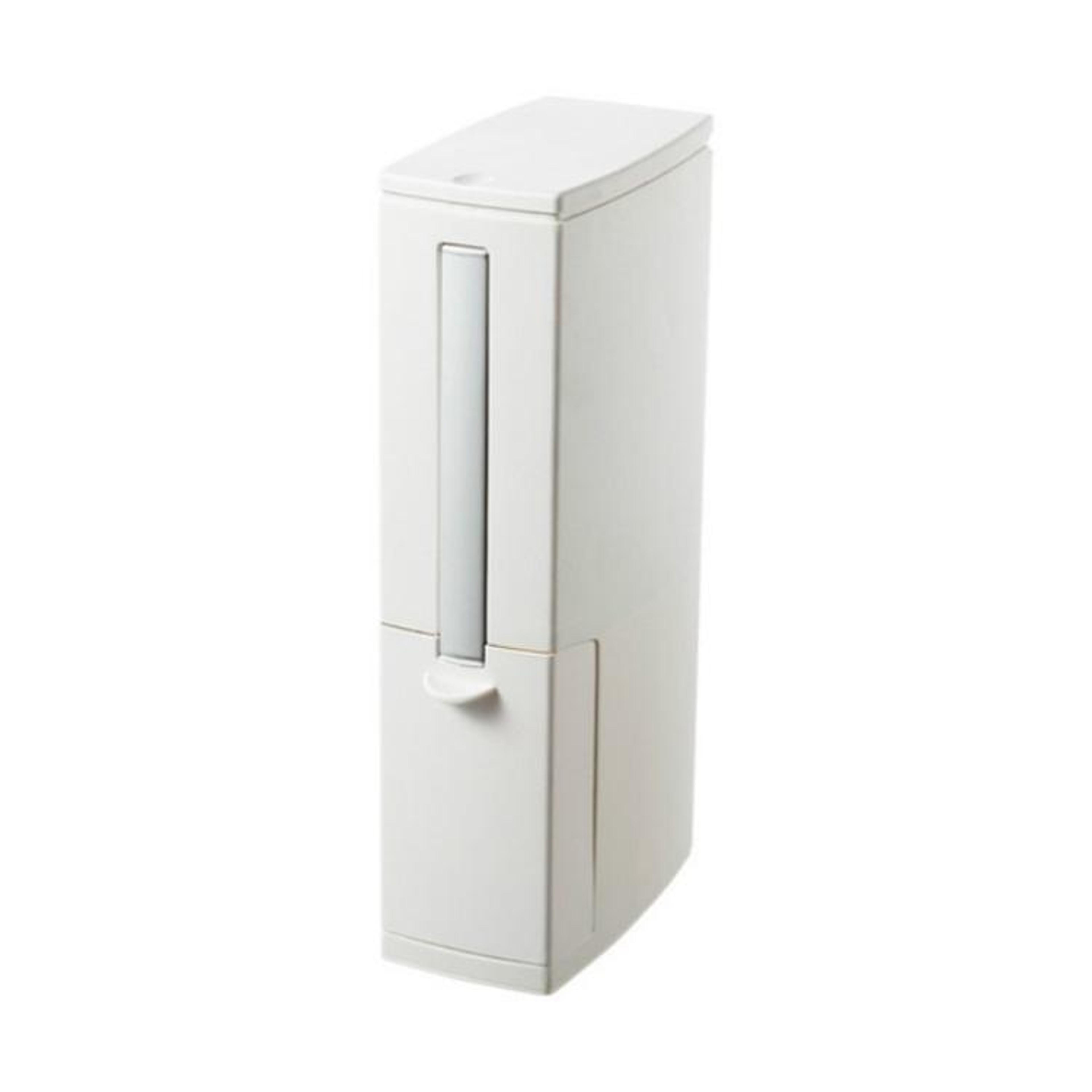 premium bathroom toilet brush & trash can set square press lid design