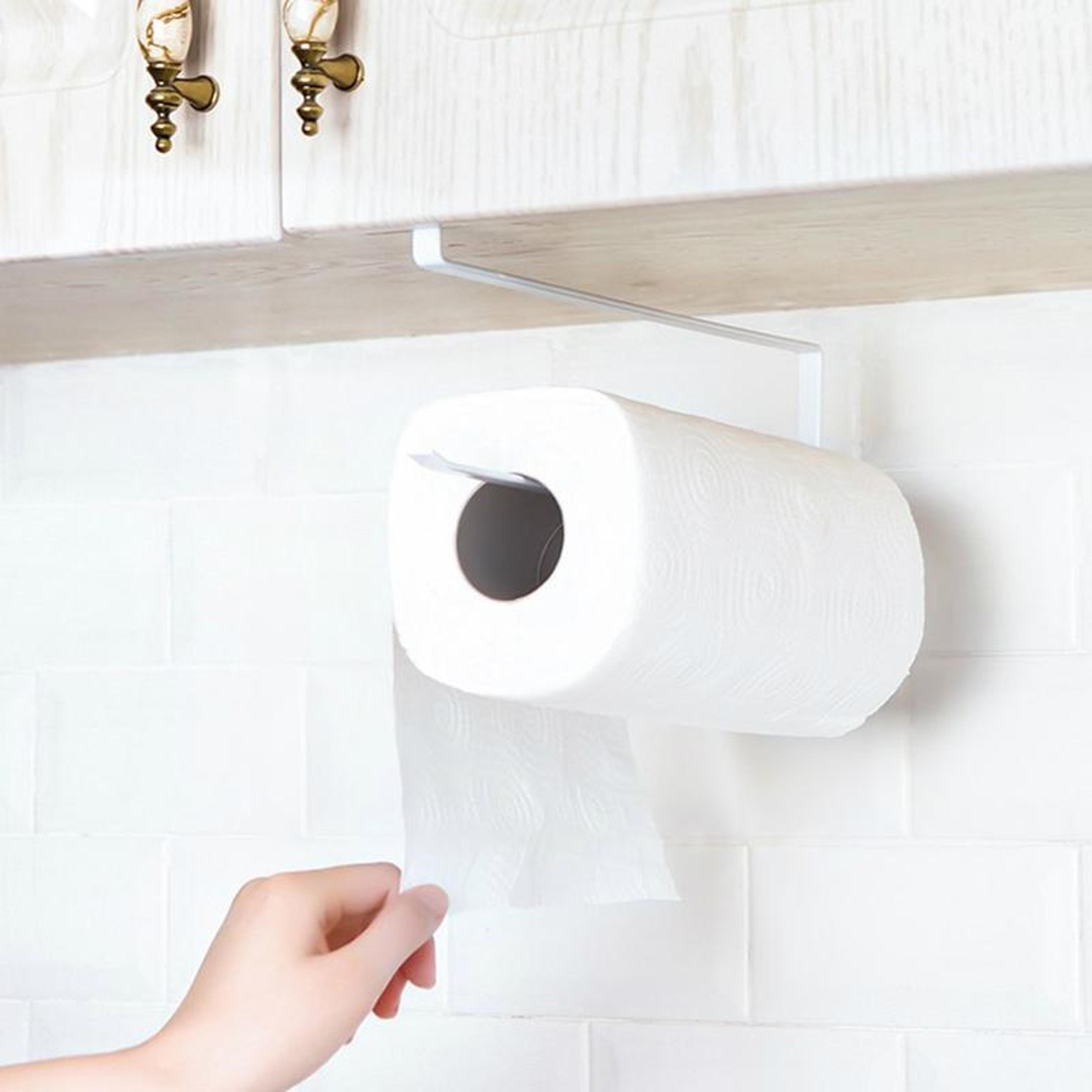 stainless steel paper towel rack & kitchen roll holder space-saving organizer