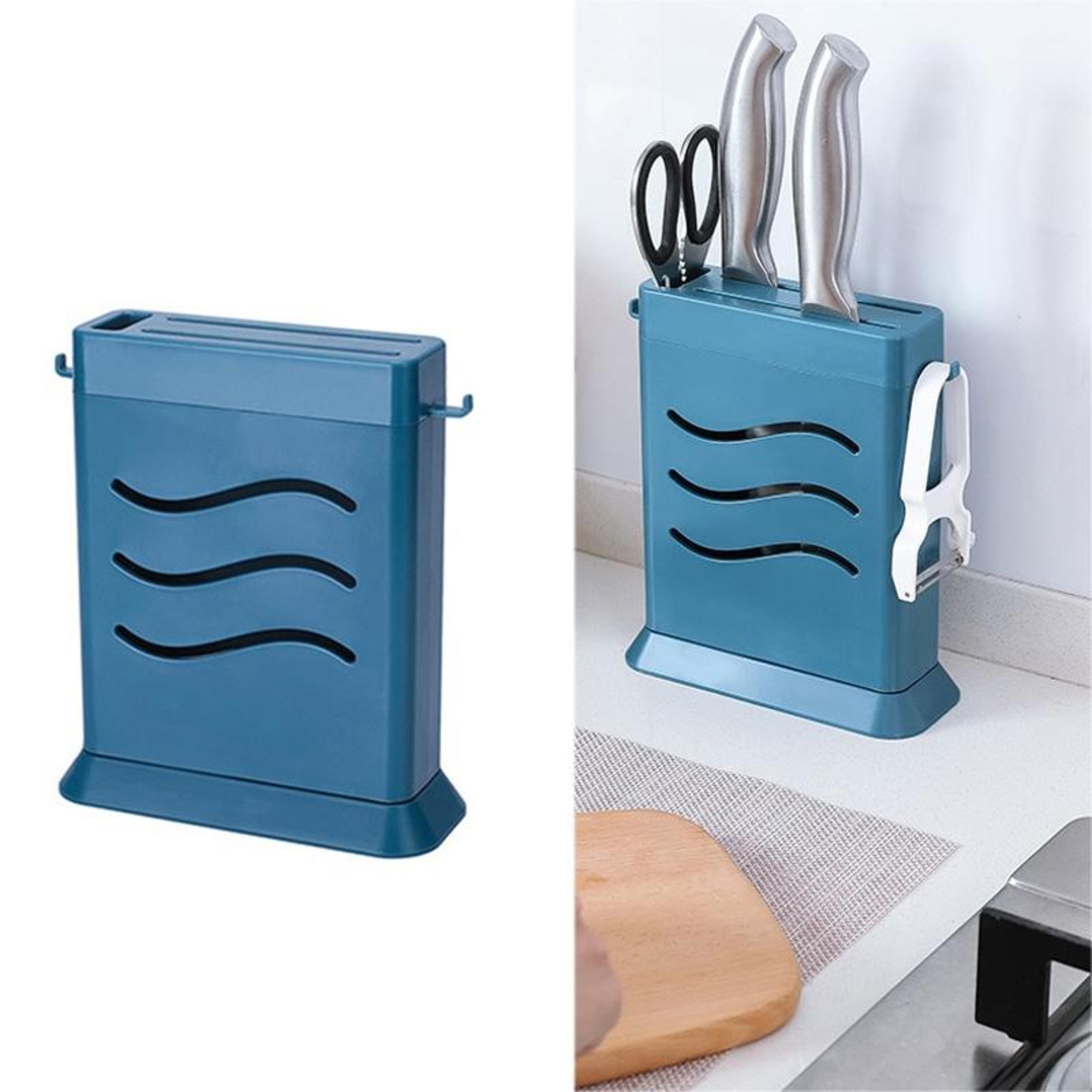 premium multifunctional kitchen knife holder with hollow drain storage rack