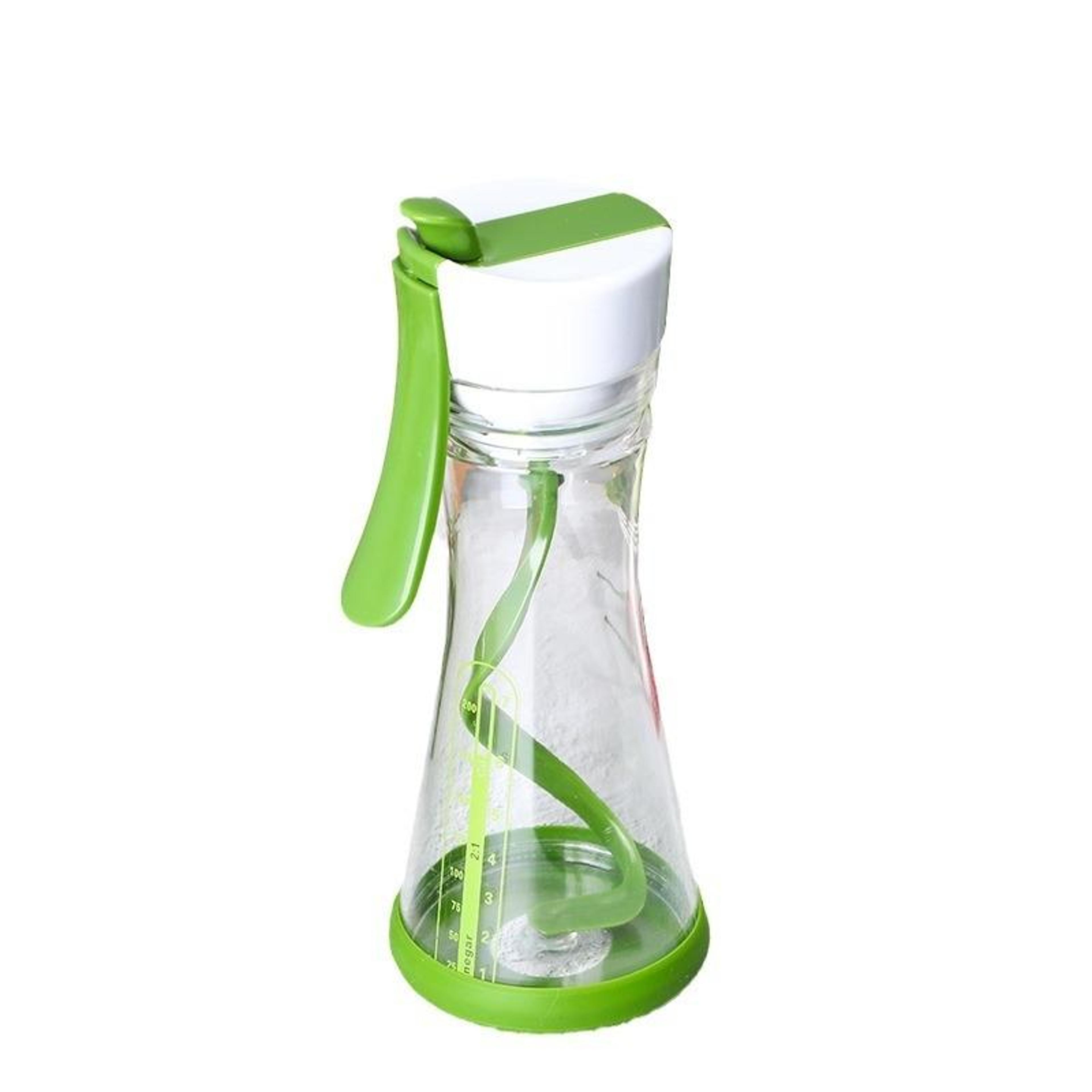 premium salad dressing shaker bottle with measuring scale spill proof vinegar & sauce mixer