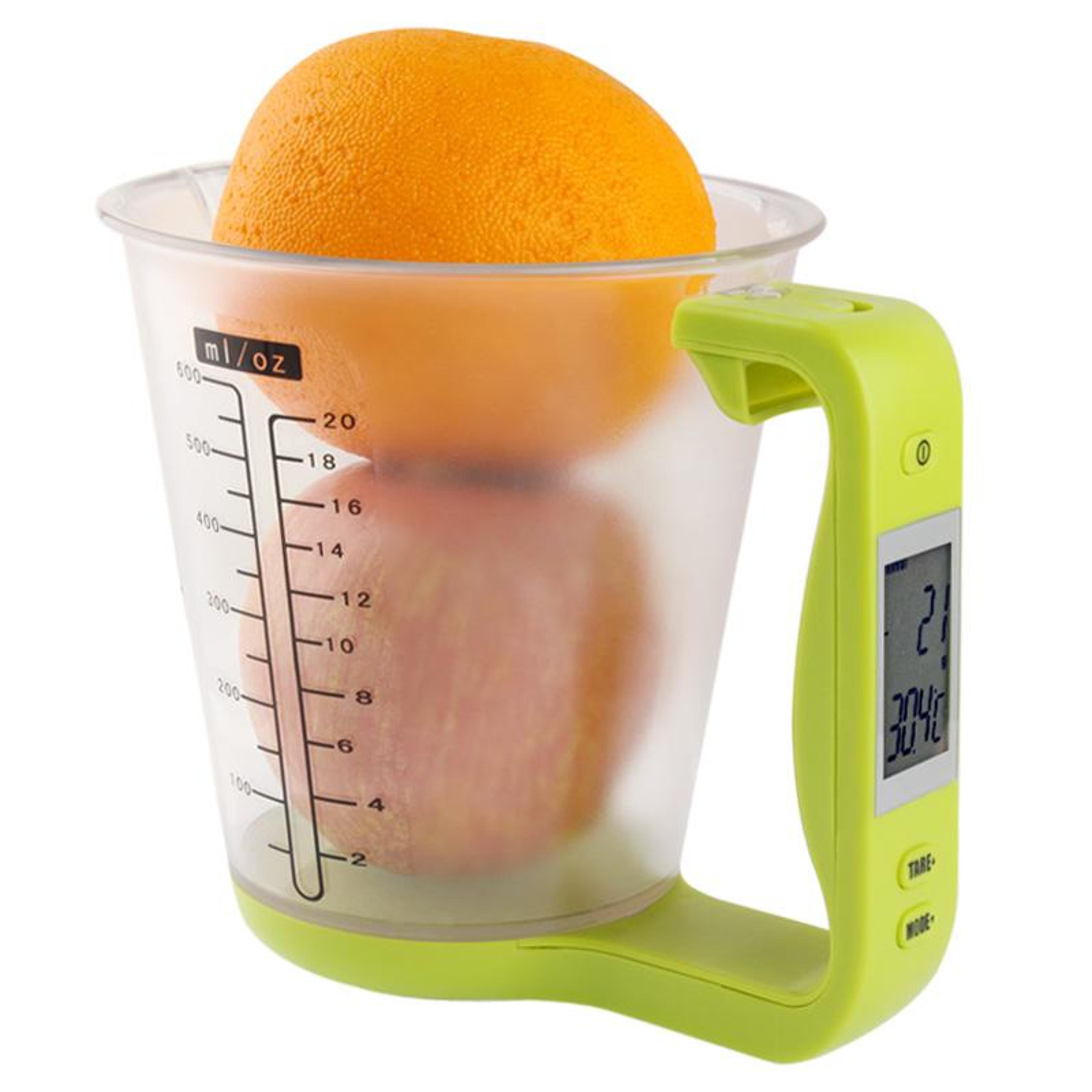 precision digital kitchen scale with measuring cup & thermometer