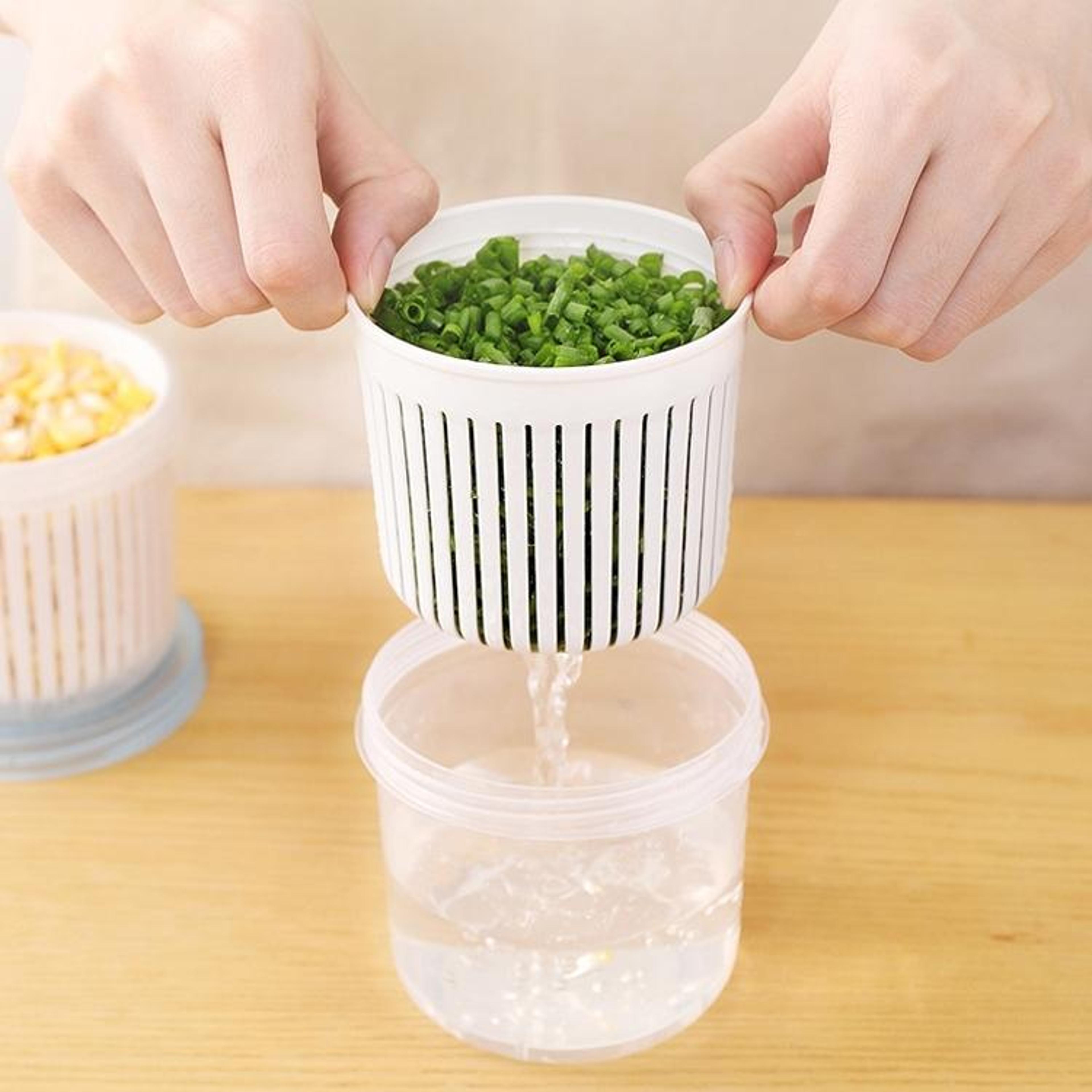 premium onion & garlic storage box with drainage refrigerator vegetable keeper