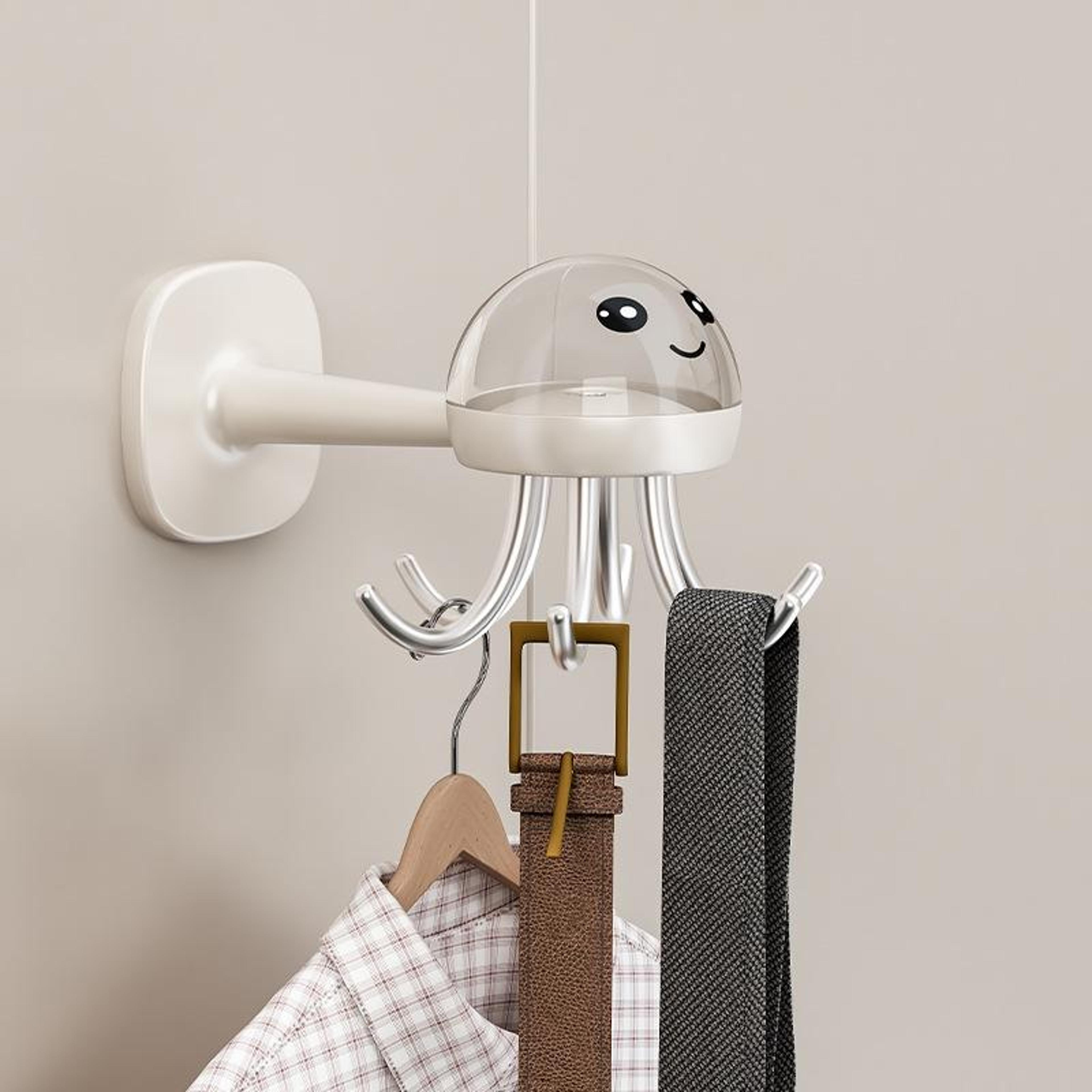 multifunctional rotating kitchen hook rack seamless punch-free storage