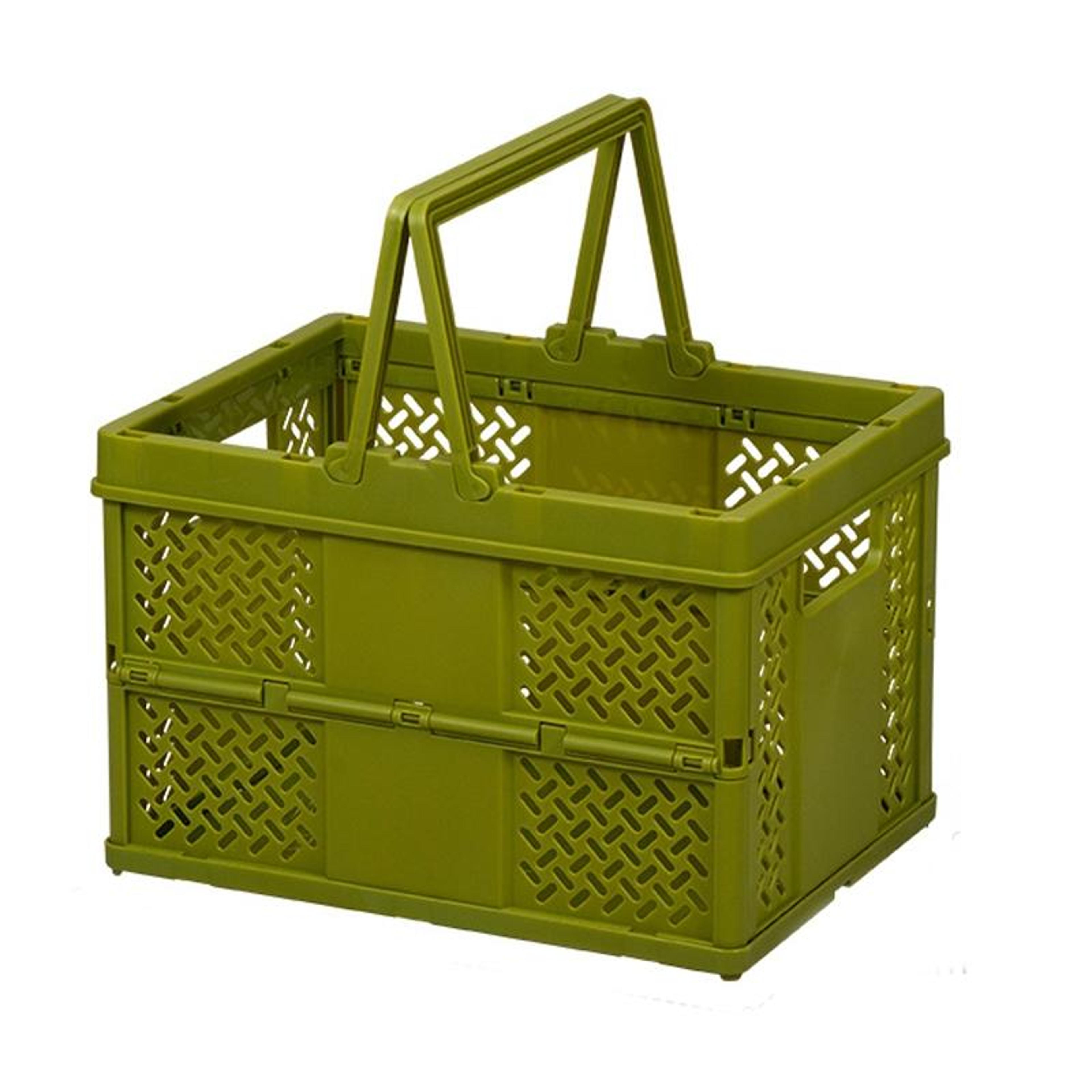 premium stacking folding storage baskets with handle home & kitchen organizer