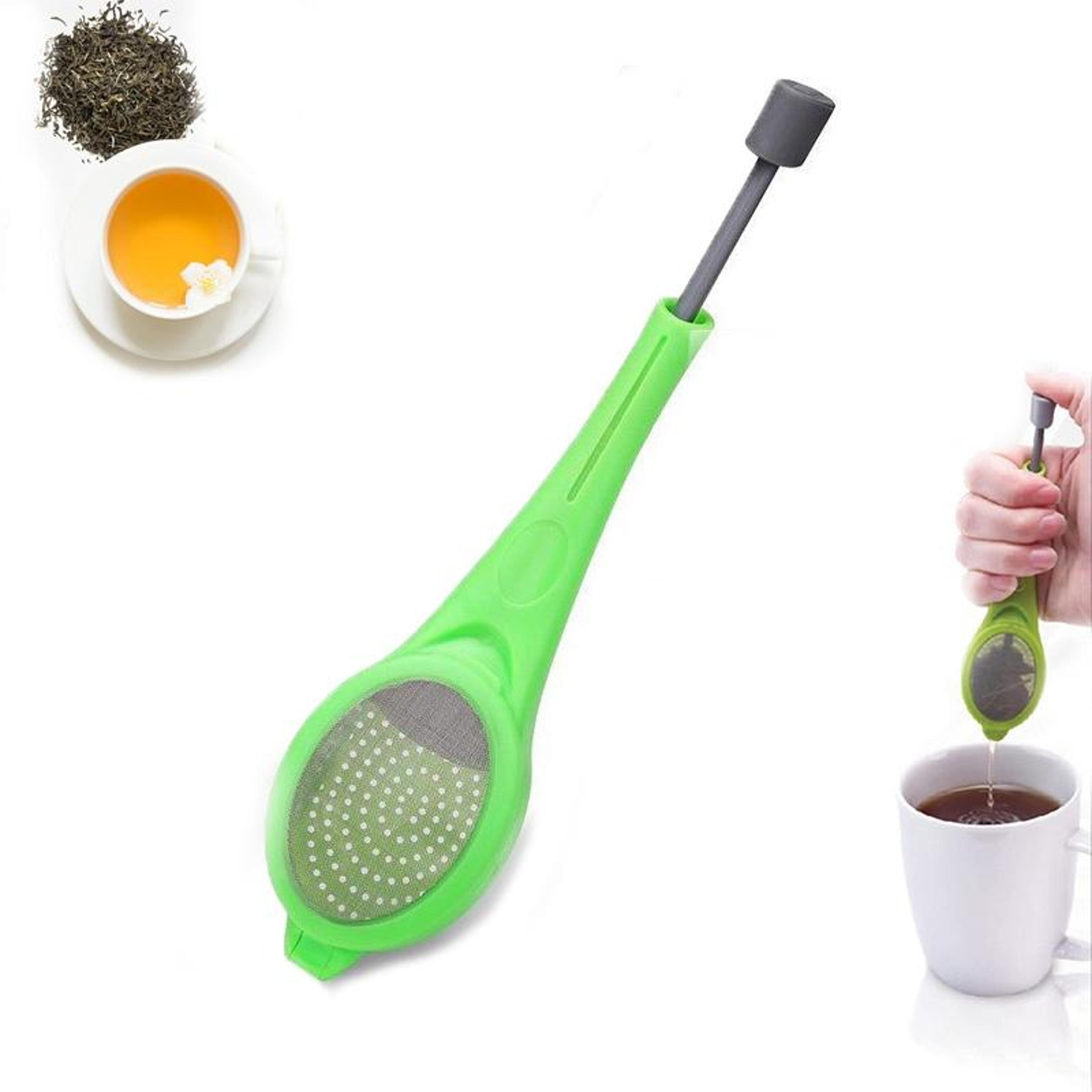 reusable tea infuser with plunger portable loose leaf tea strainer