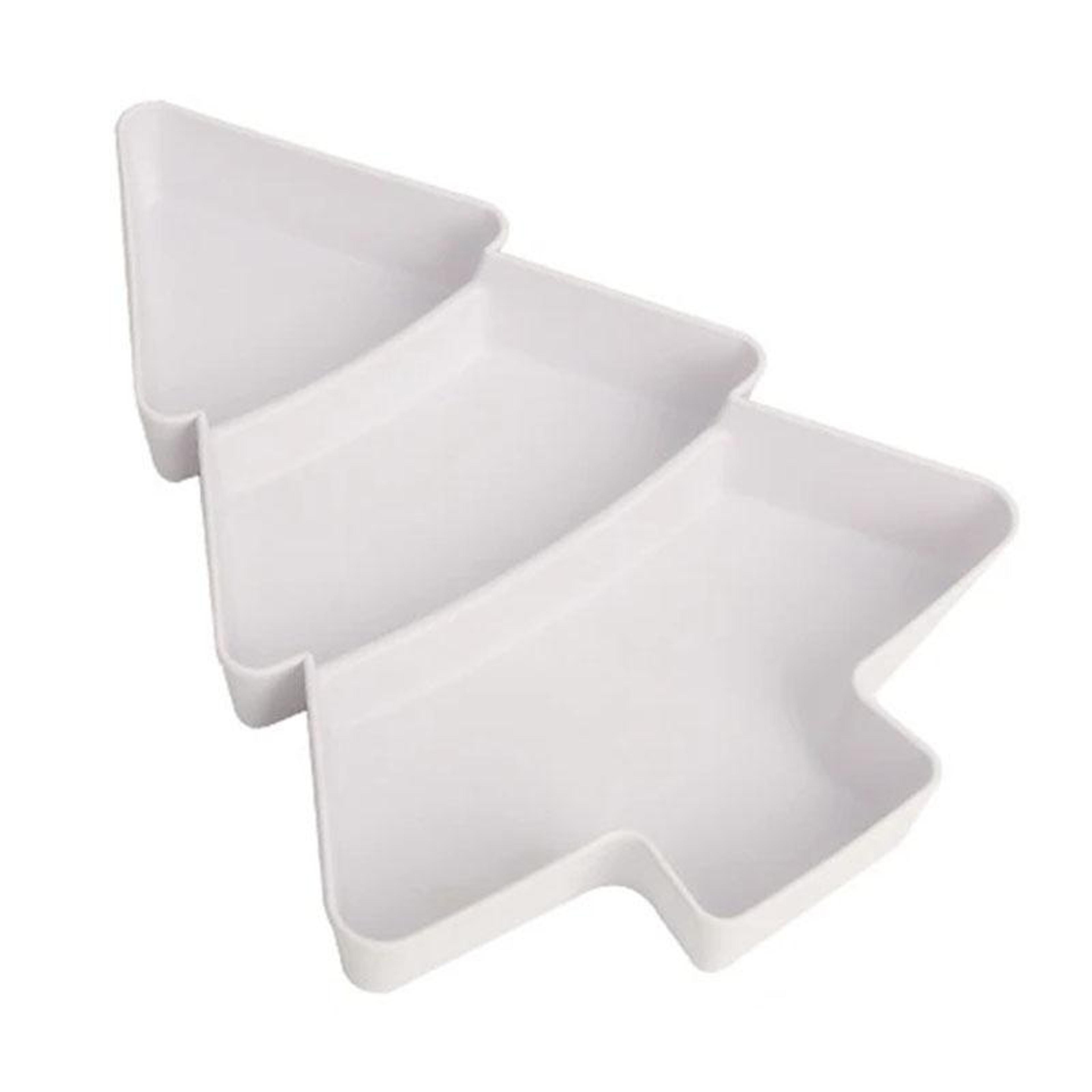 christmas tree snack tray compartmentalized candy and nut serving dish