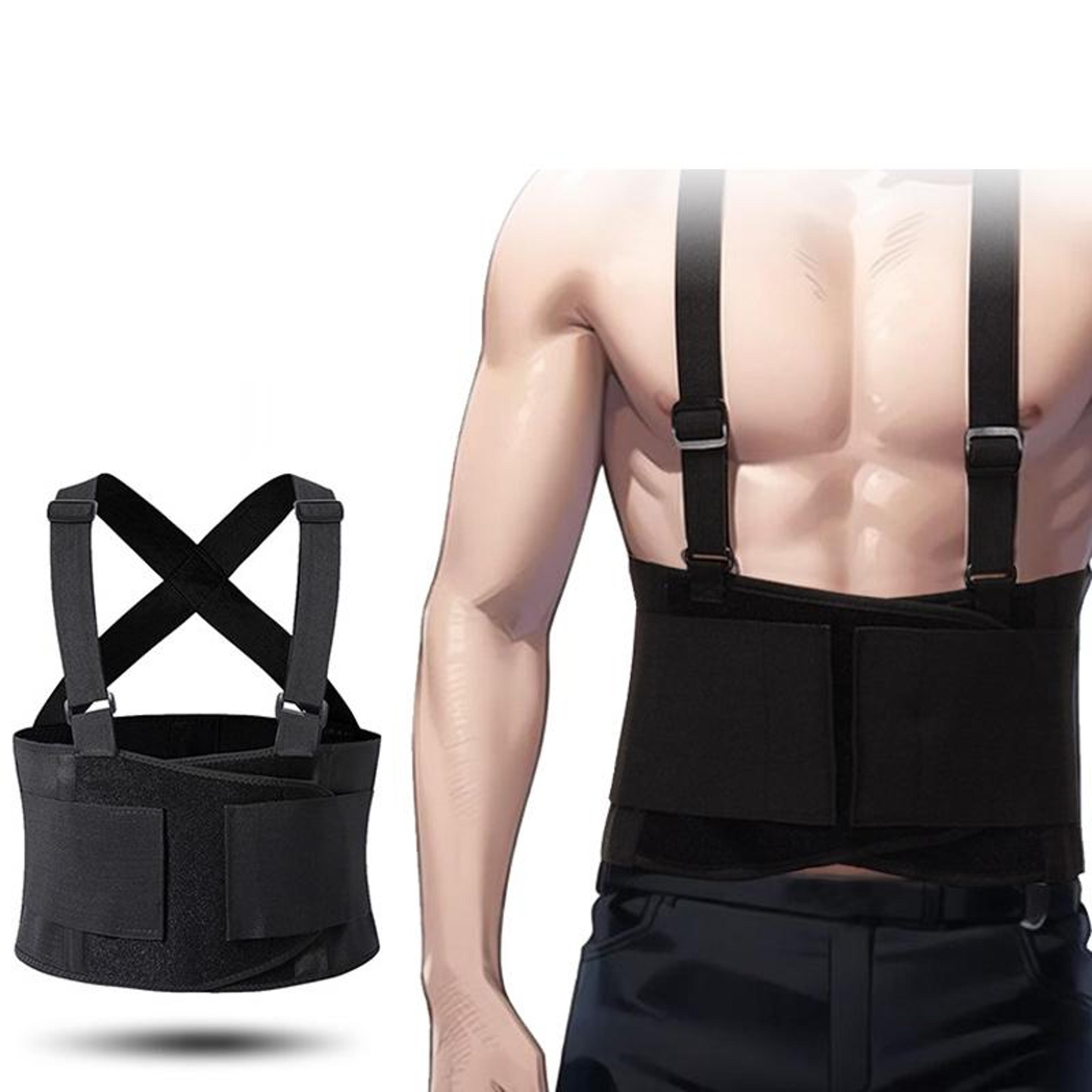 adjustable back support belt with suspenders for heavy lifting and lumbar support