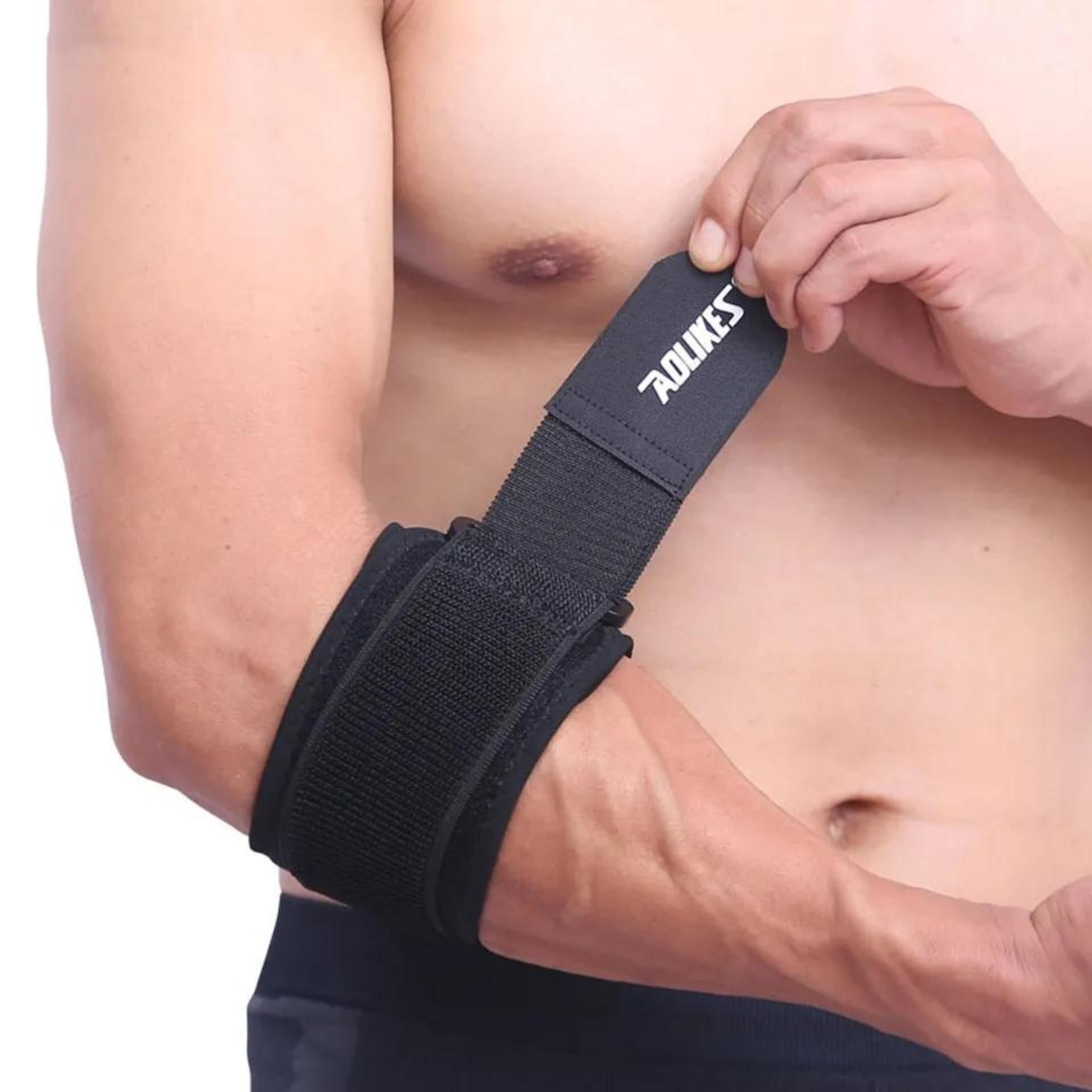 adjustable tennis elbow support brace with forearm compression sleeve