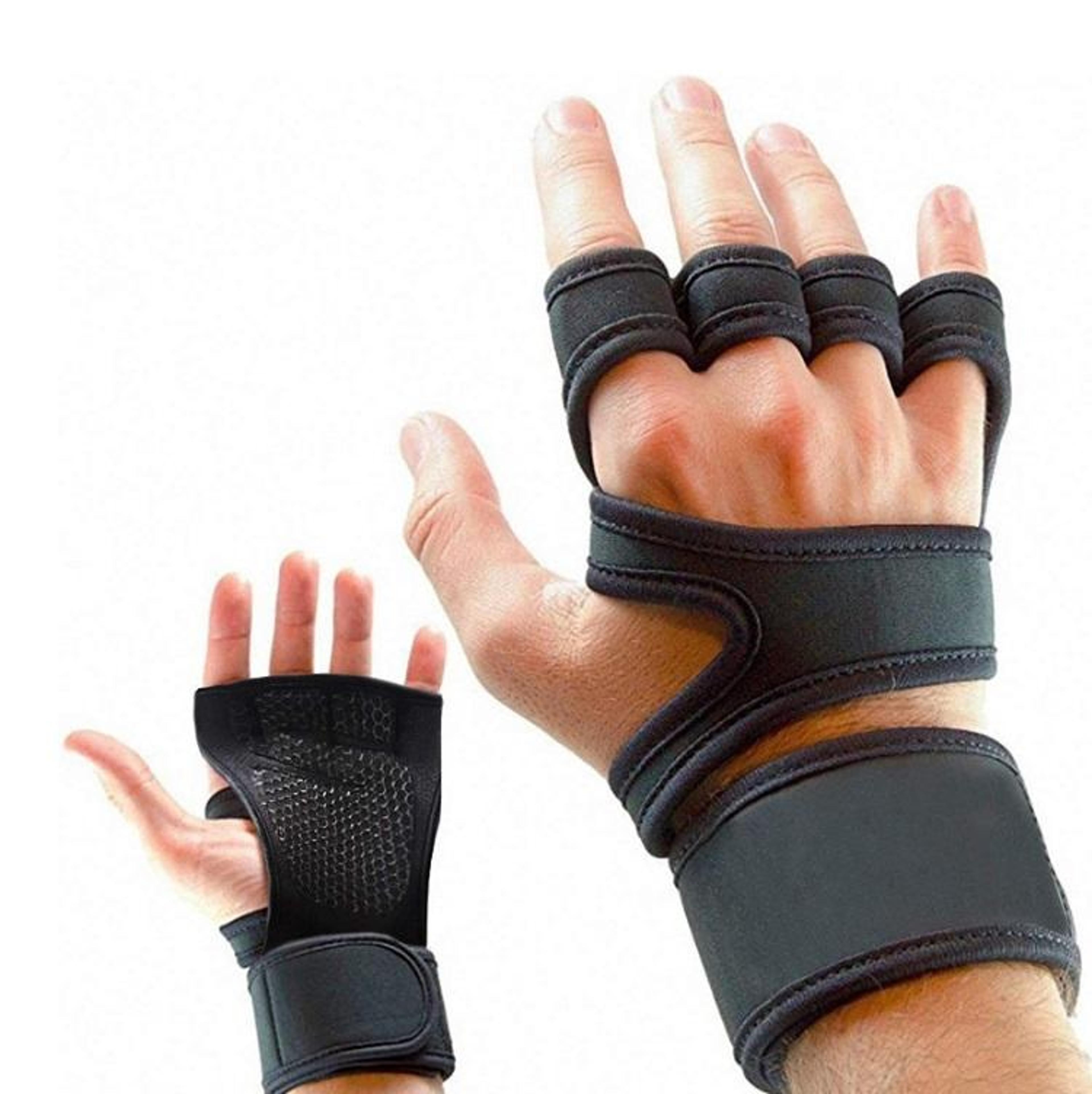 premium half finger workout gloves with non-slip grip & wrist support