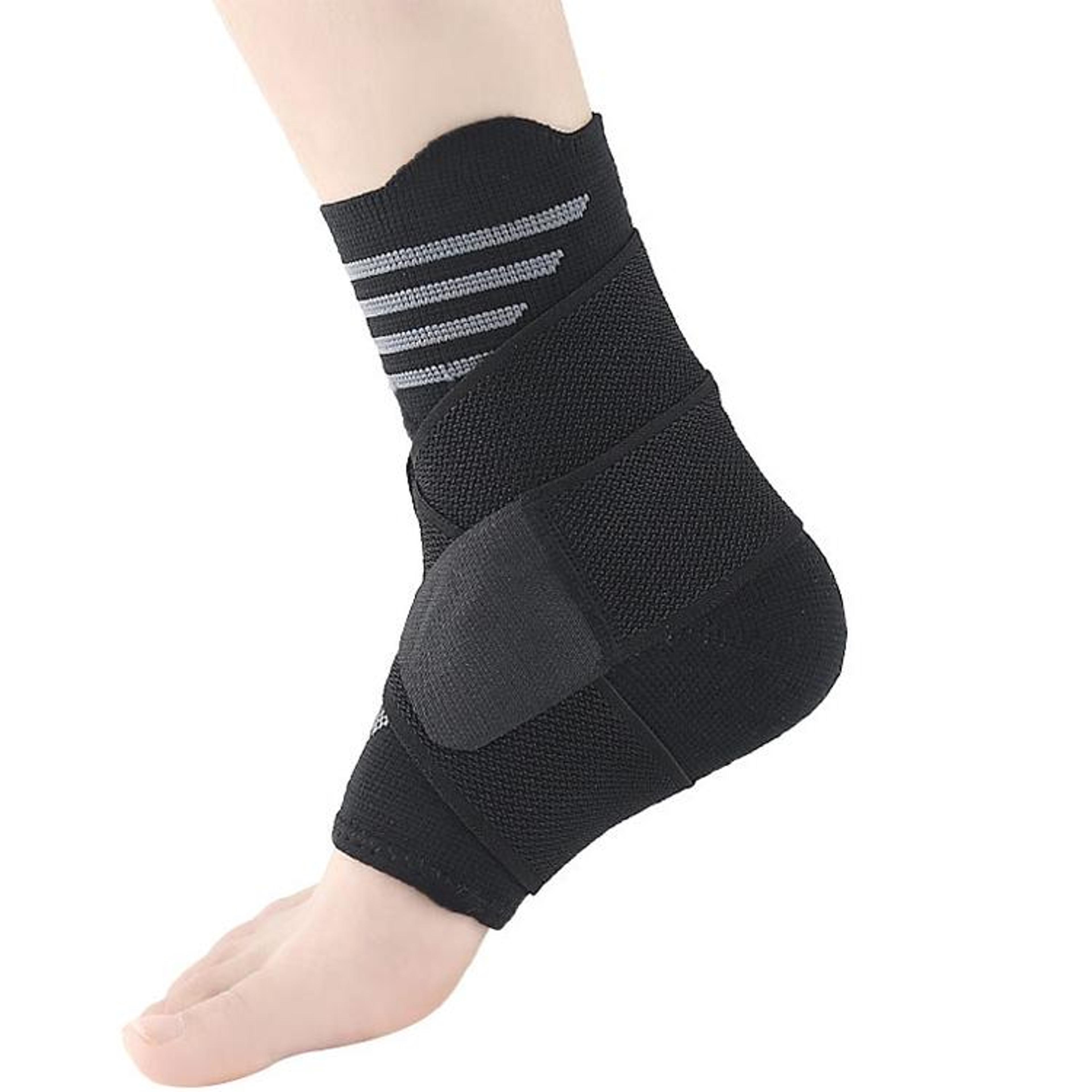 premium sports compression striped ankle support brace