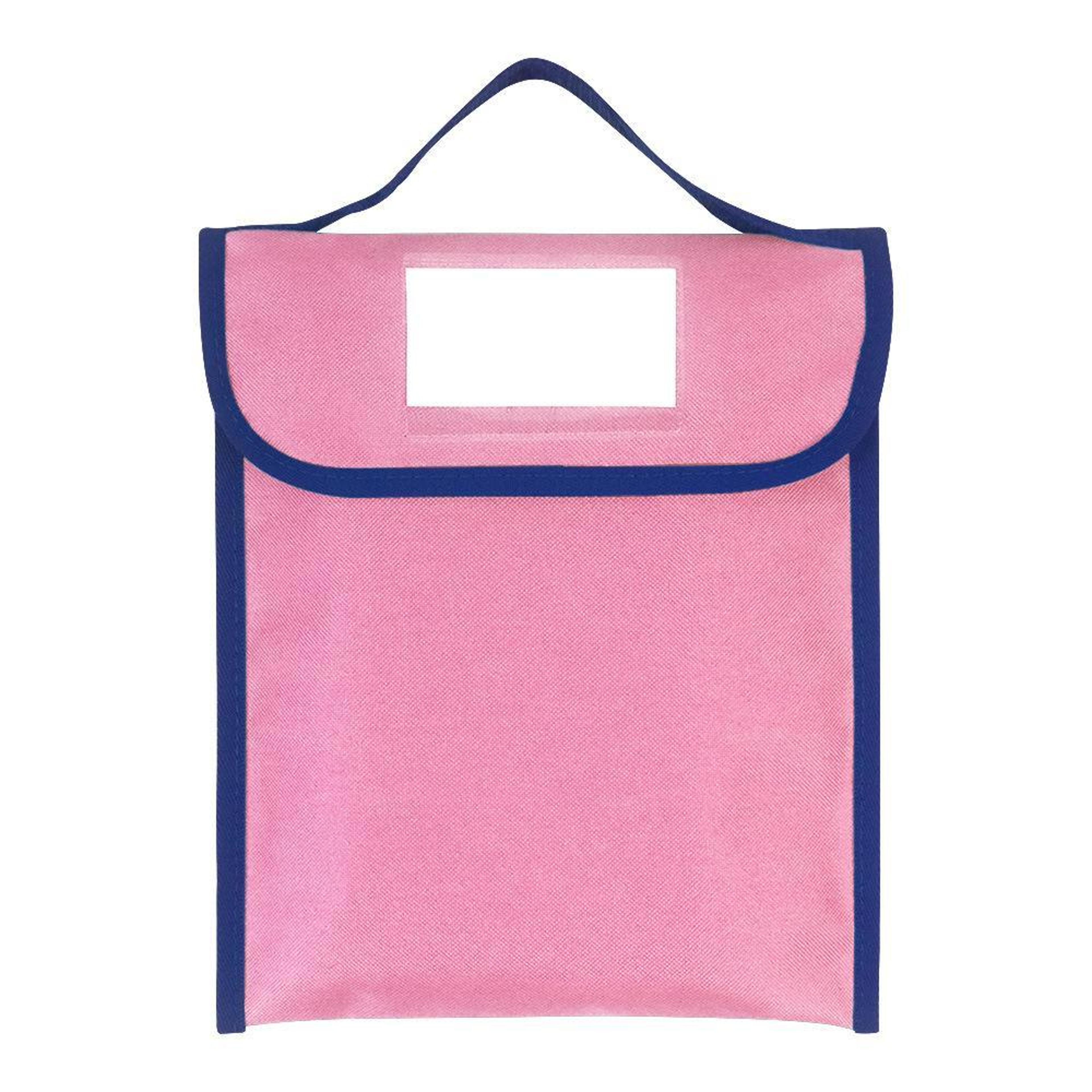 handheld book bag with transparent name tag pocket tutorial bag for kids