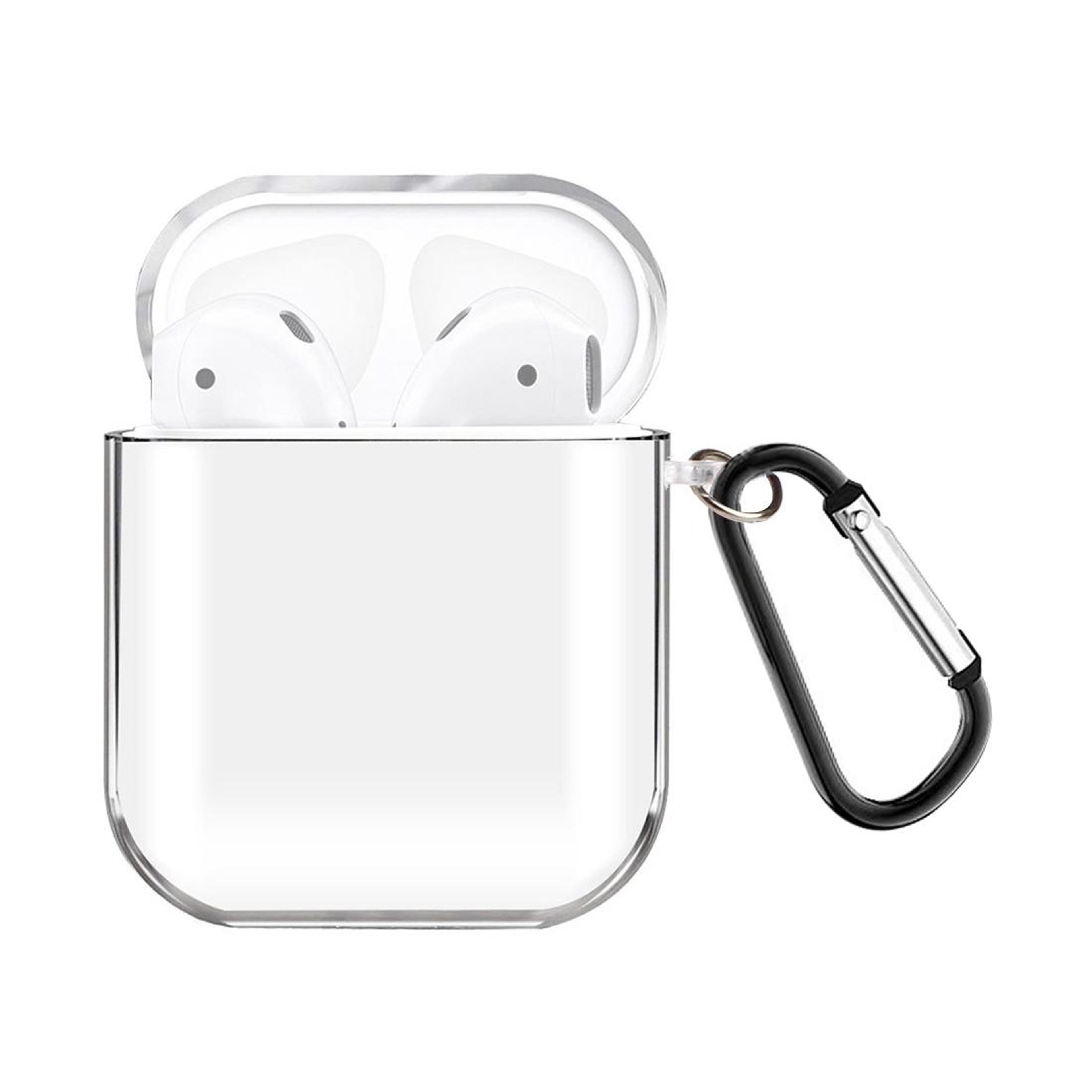 clear airpods case with hook portable protective cover
