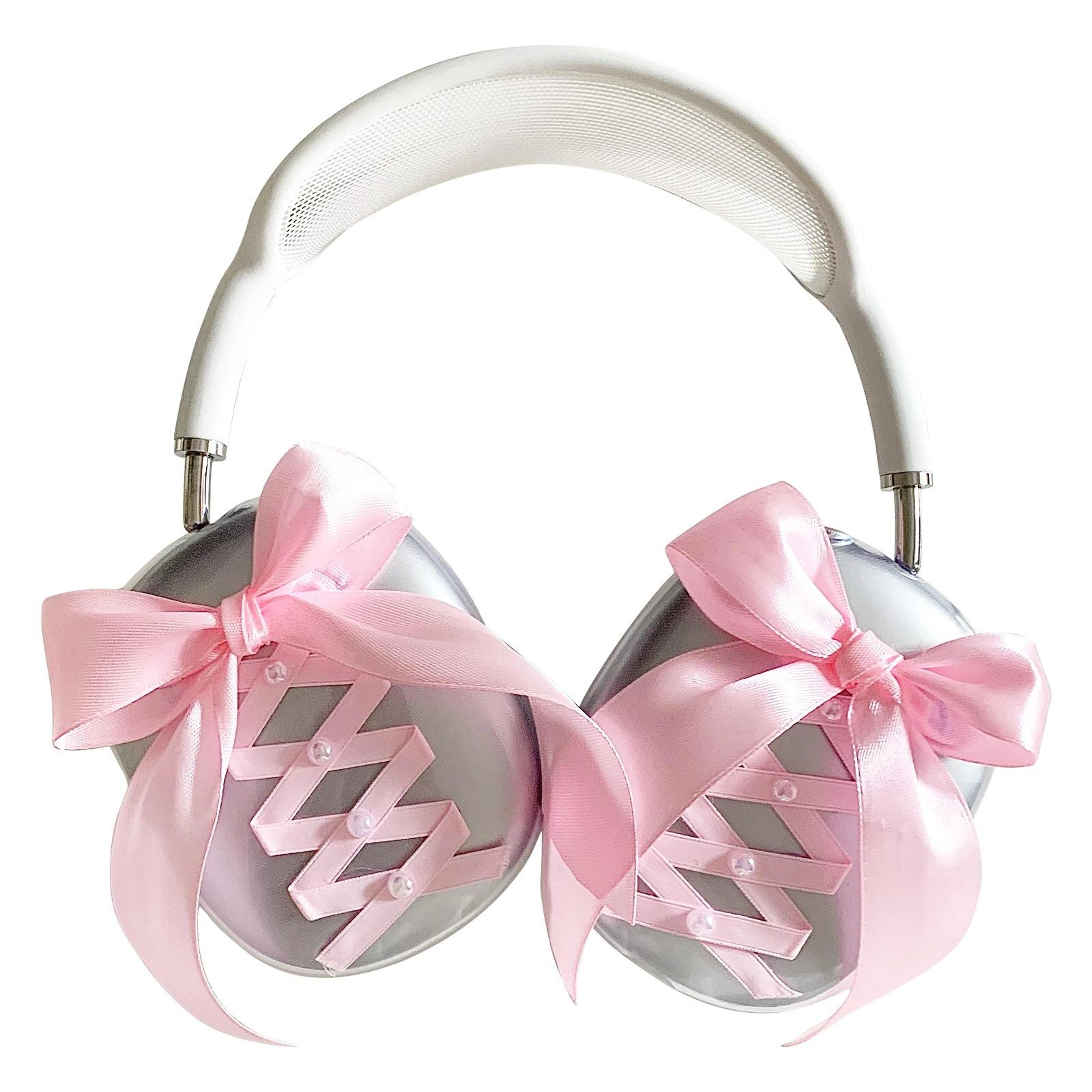 transparent ribbon protective case pink