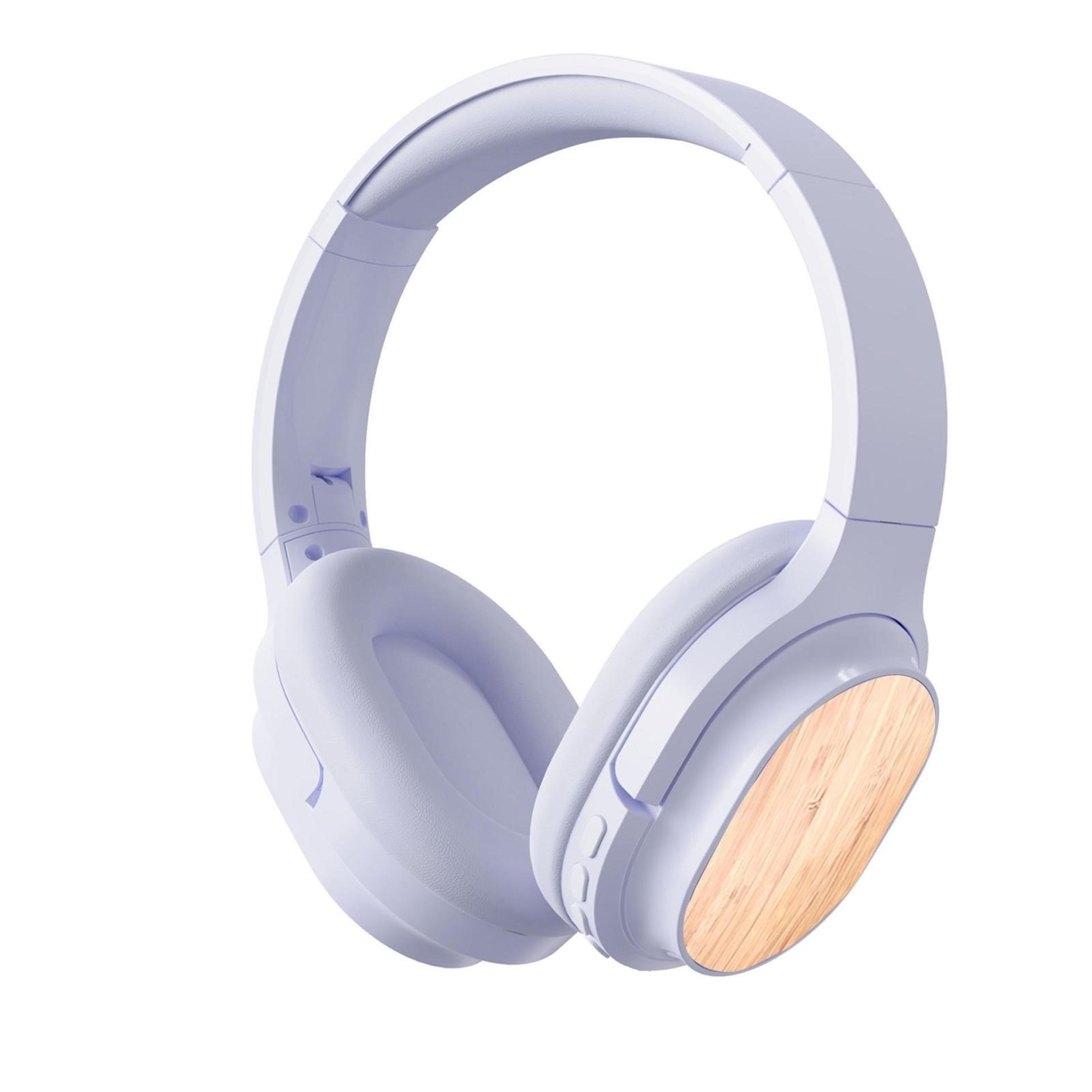 bamboo wood bluetooth headphones with tf card, fm & aux support