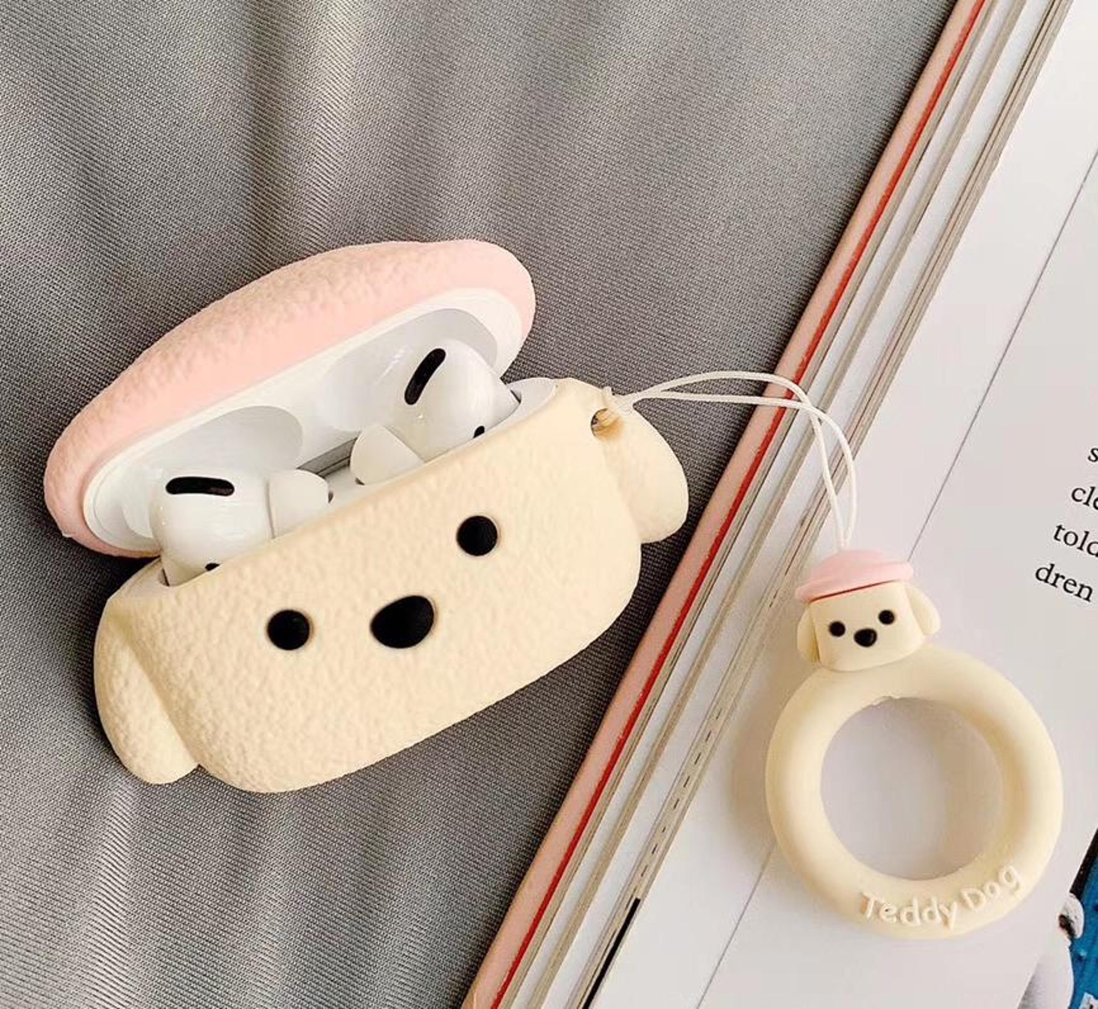 cute teddy dog airpods pro case protective bluetooth headphone cover
