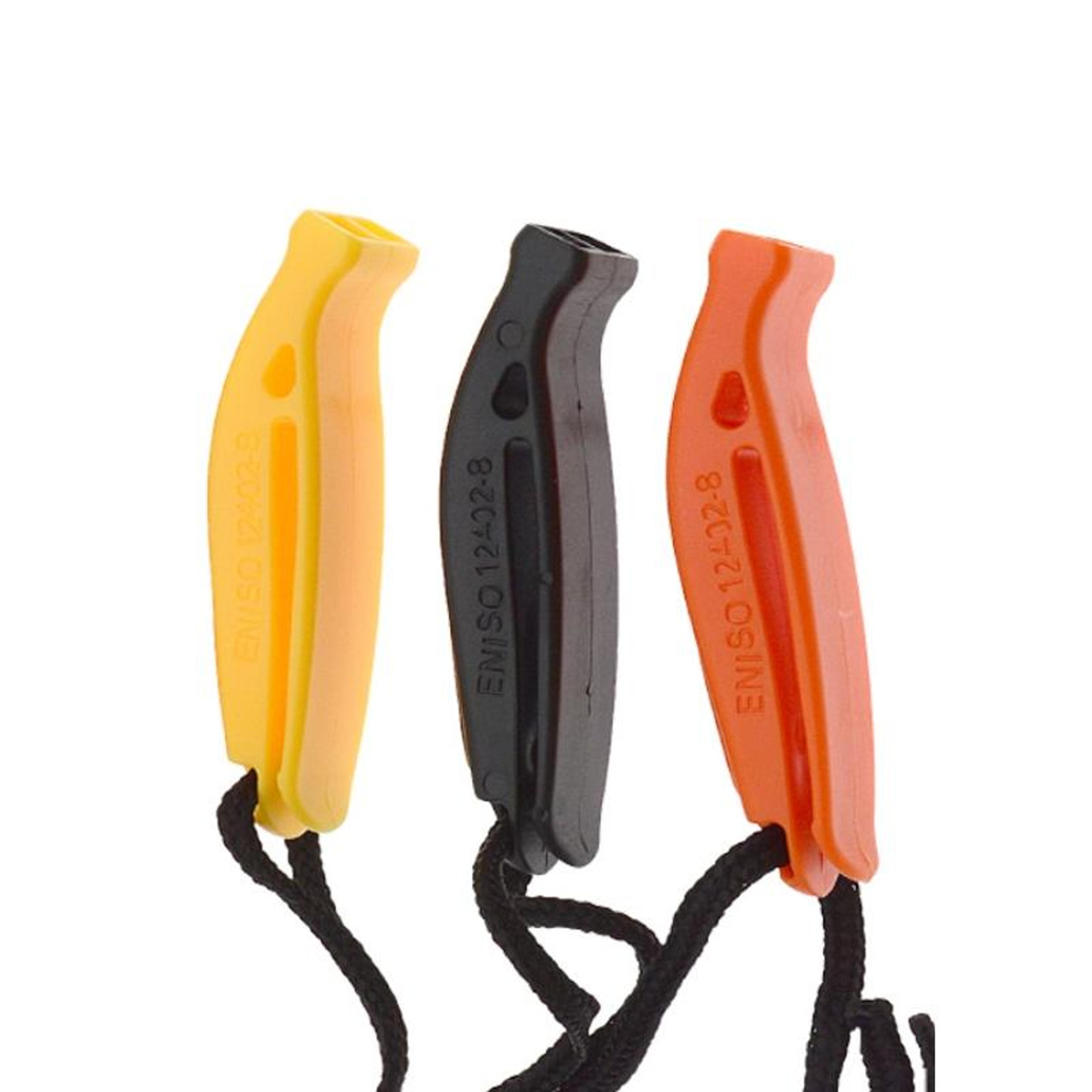 dual frequency outdoor survival whistle with built in lanyard for hiking & camping