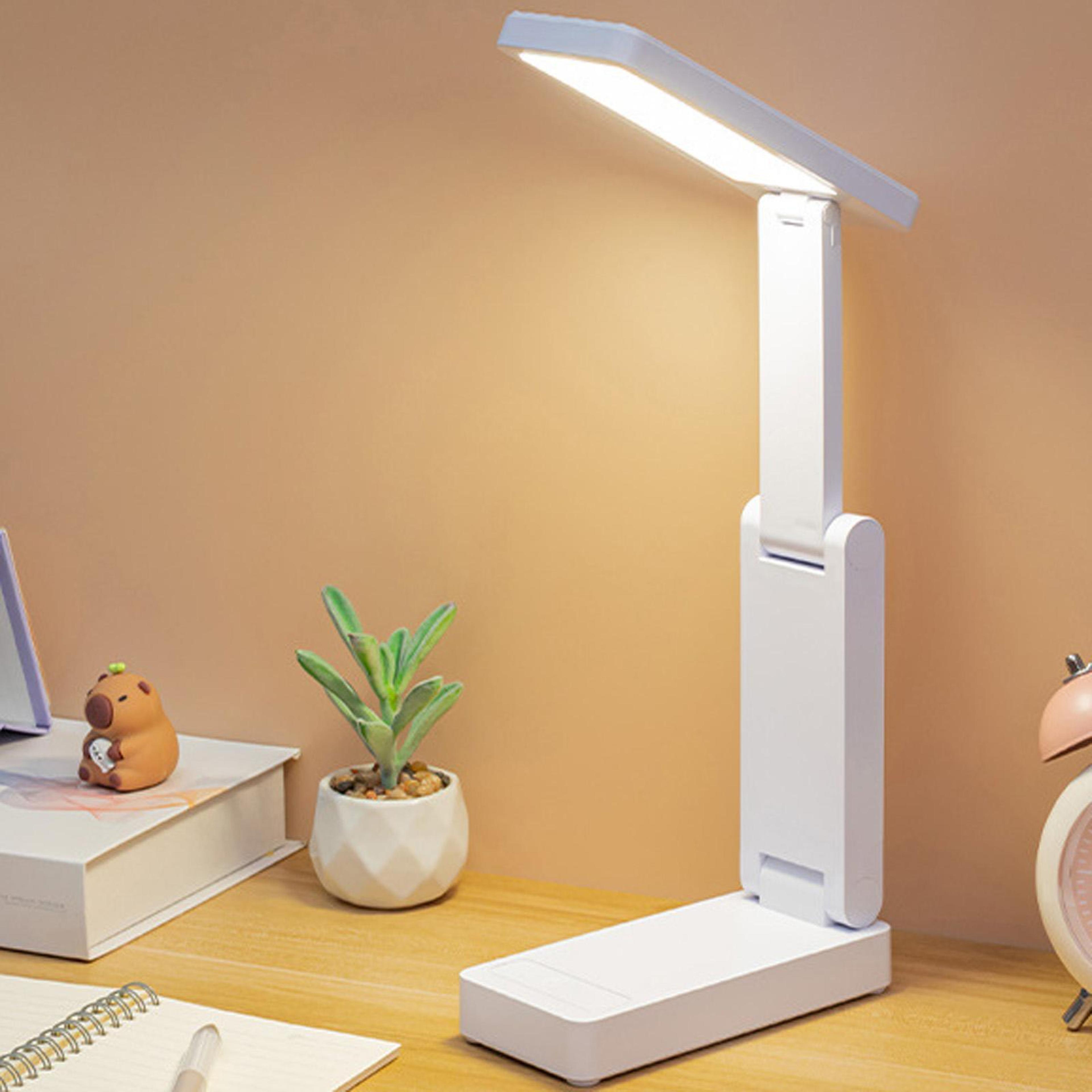 premium rechargeable folding desk lamp with eye protection & adjustable brightness portable usb study light