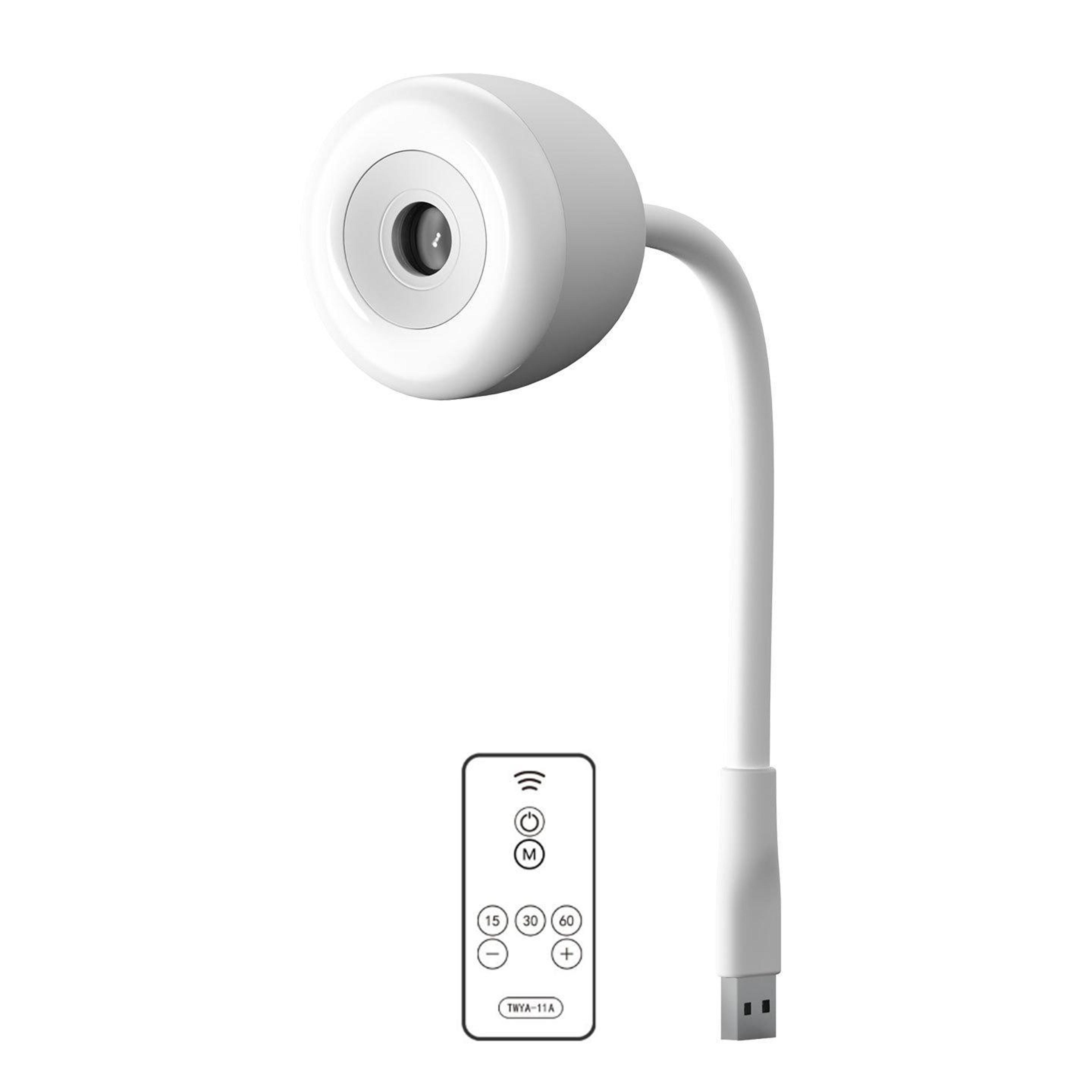 usb moon projection night light with flexible hose adjustable ambient lamp & remote control