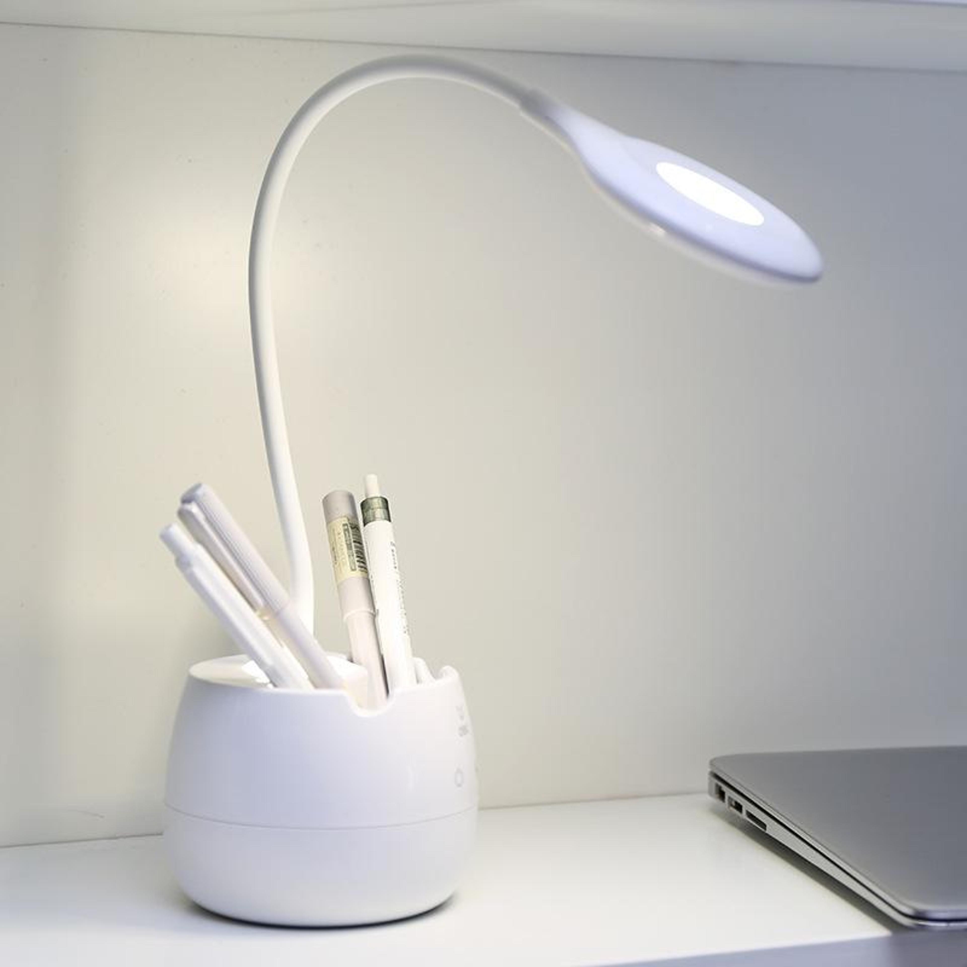 premium adjustable rechargeable led desk lamp with usb & pen holder