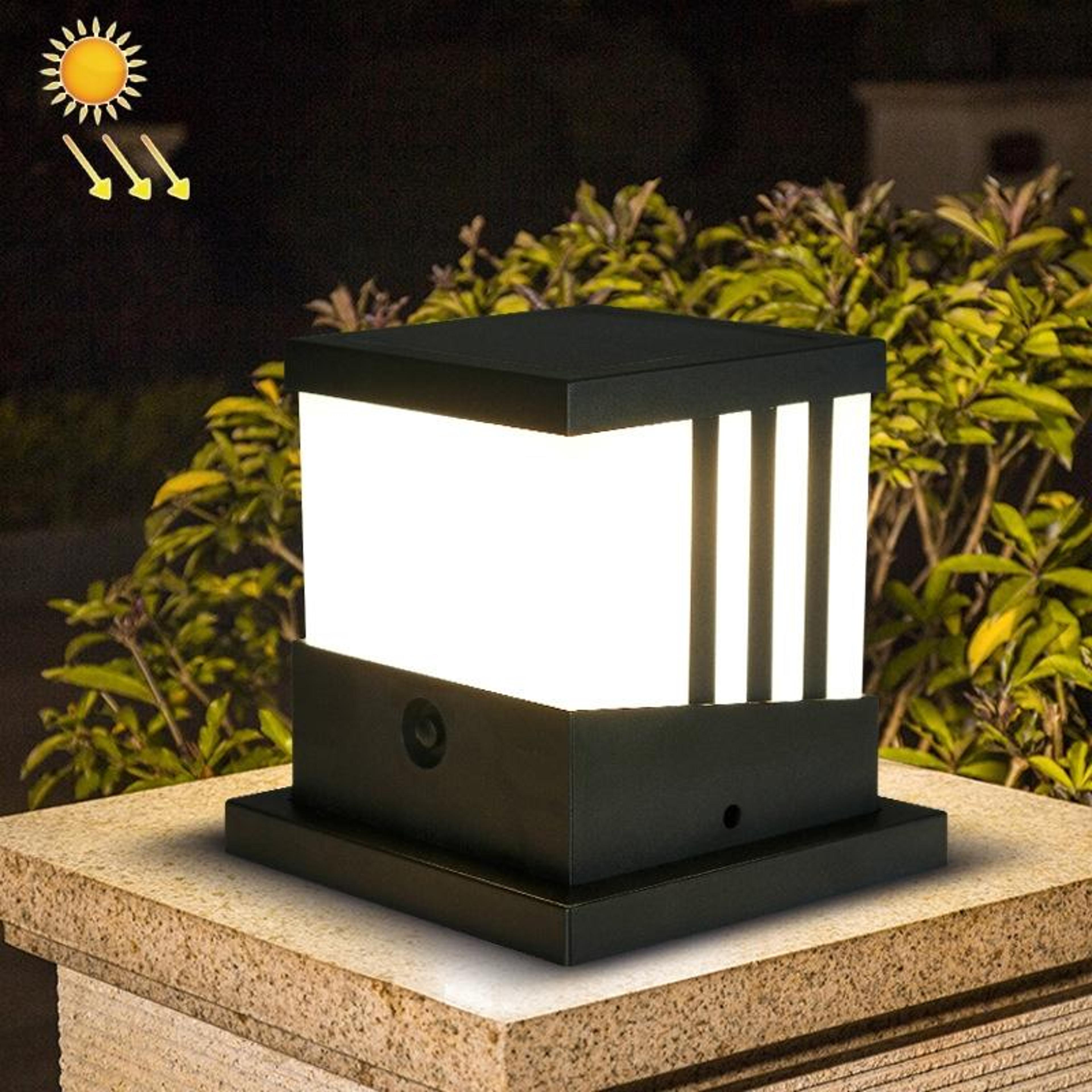 solar outdoor waterproof garden column lamp landscape lighting