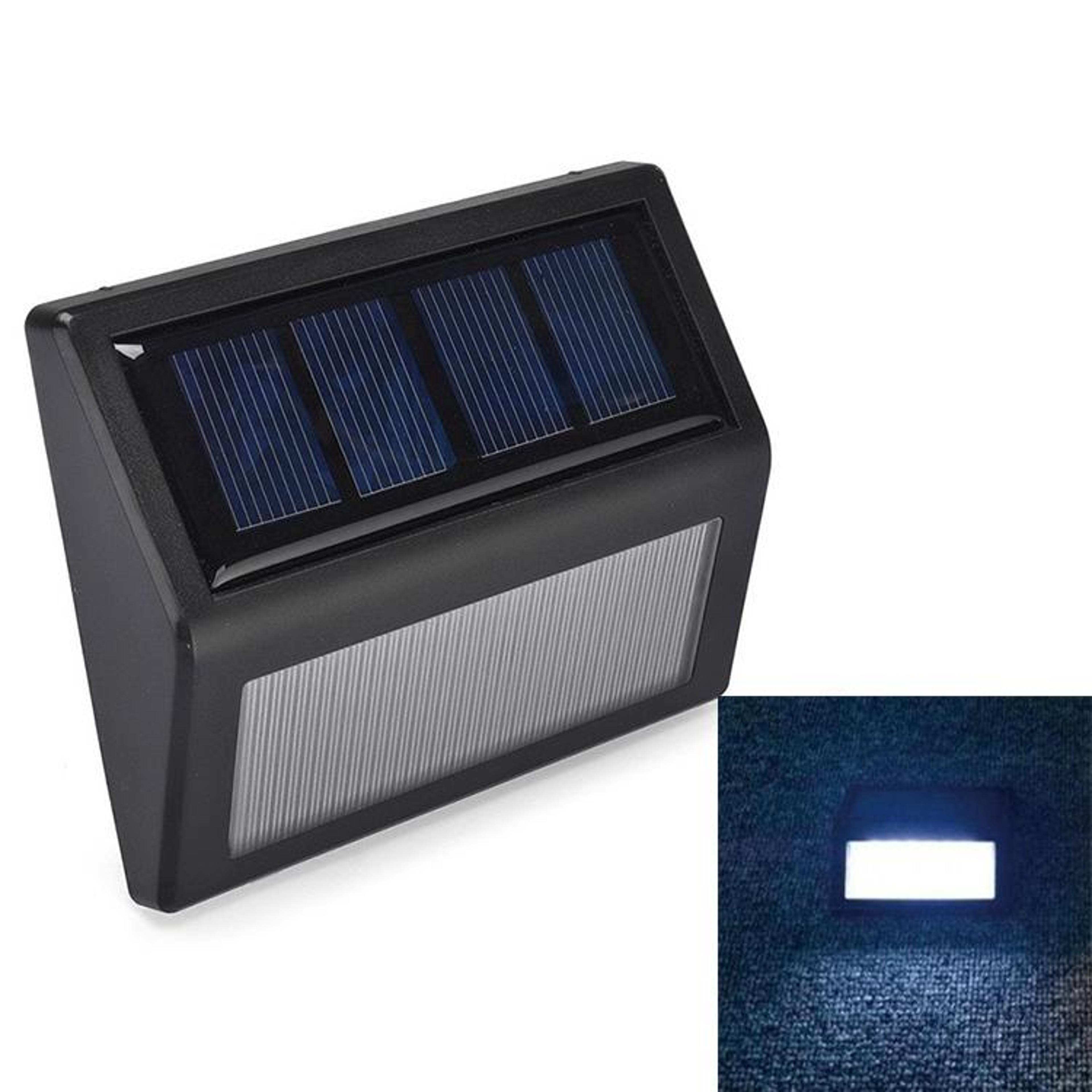 brightglow 6 led solar wall light waterproof outdoor deck & garden lighting